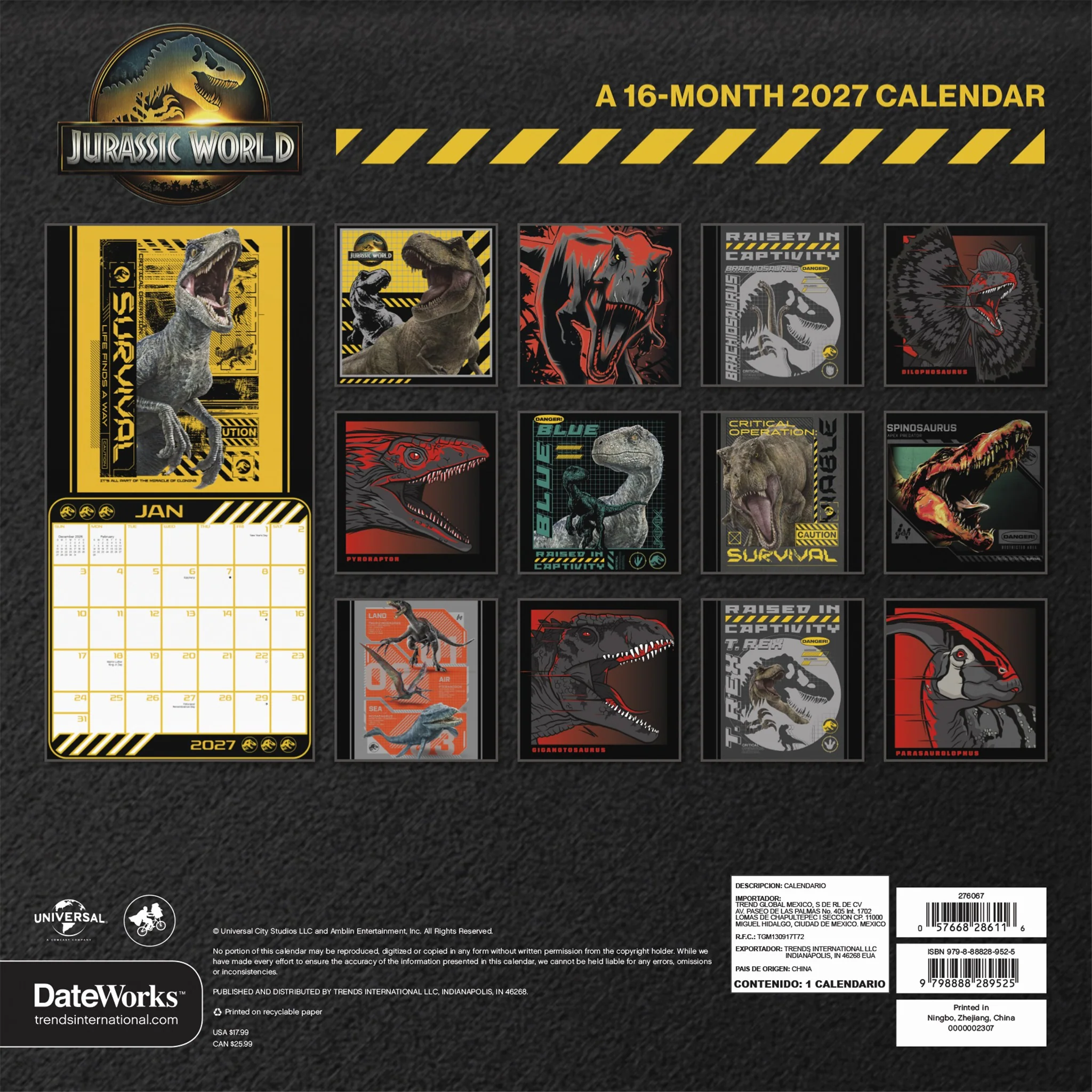 Jurassic World 2027 Wall Calendar - Image 2