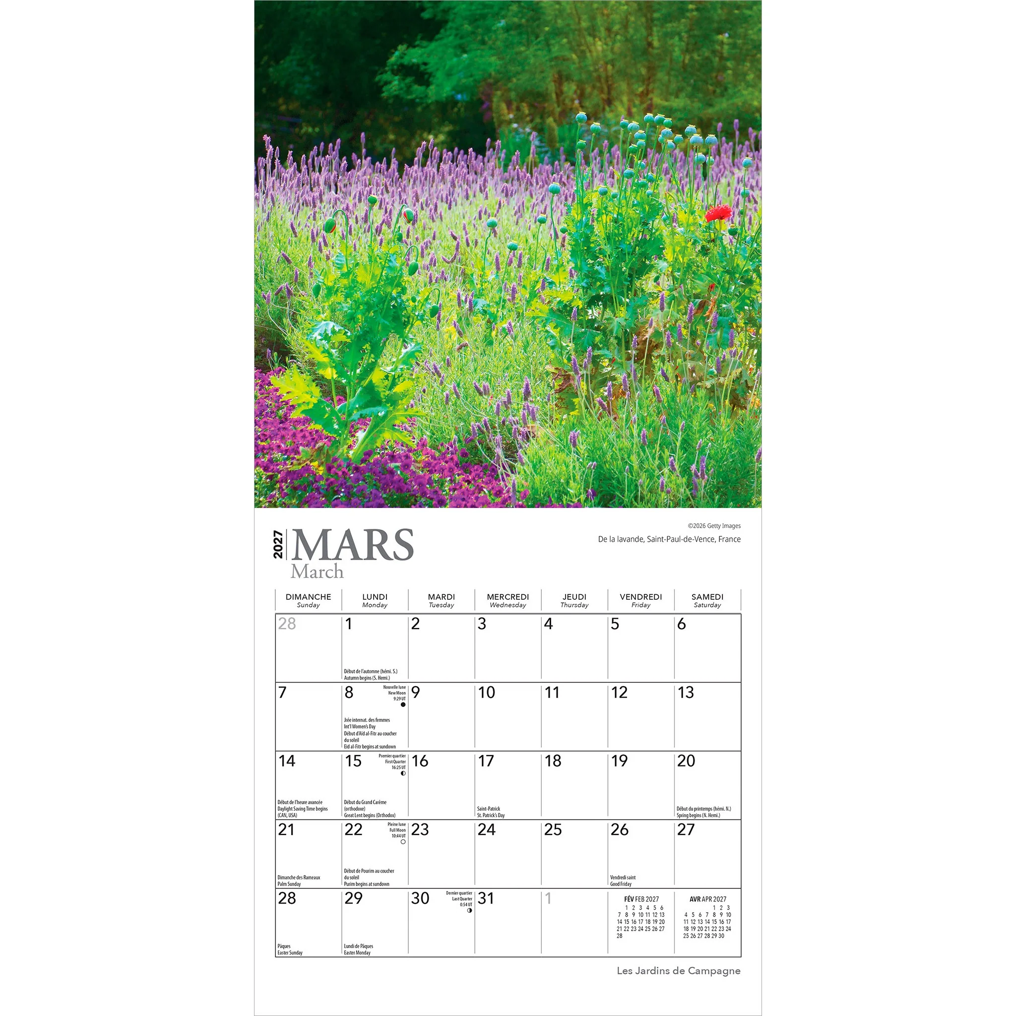 Les Jardins de Campagne 2027 Mini Calendar (French) - Image 3