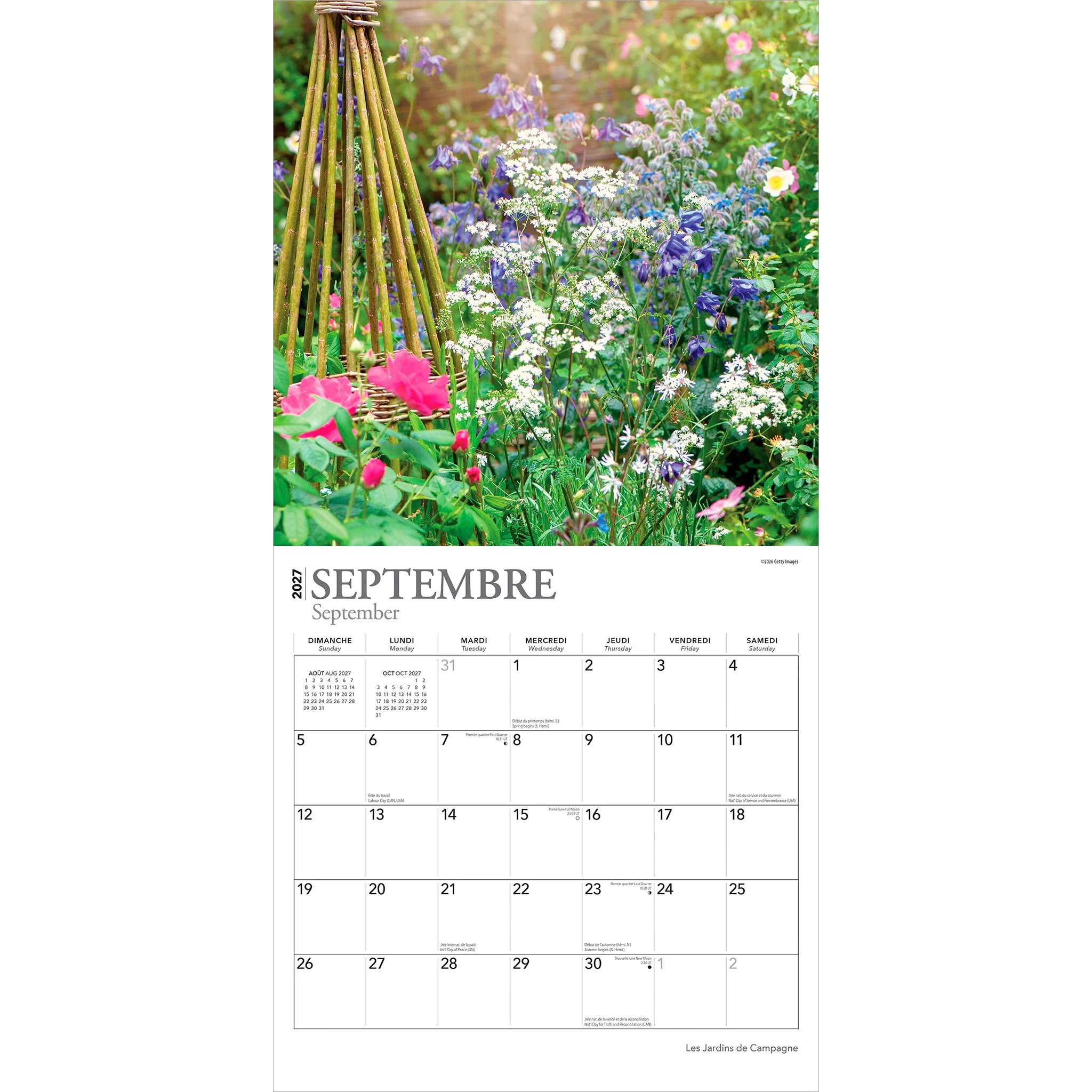 Les Jardins de Campagne 2027 Wall Calendar (French) - Image 4