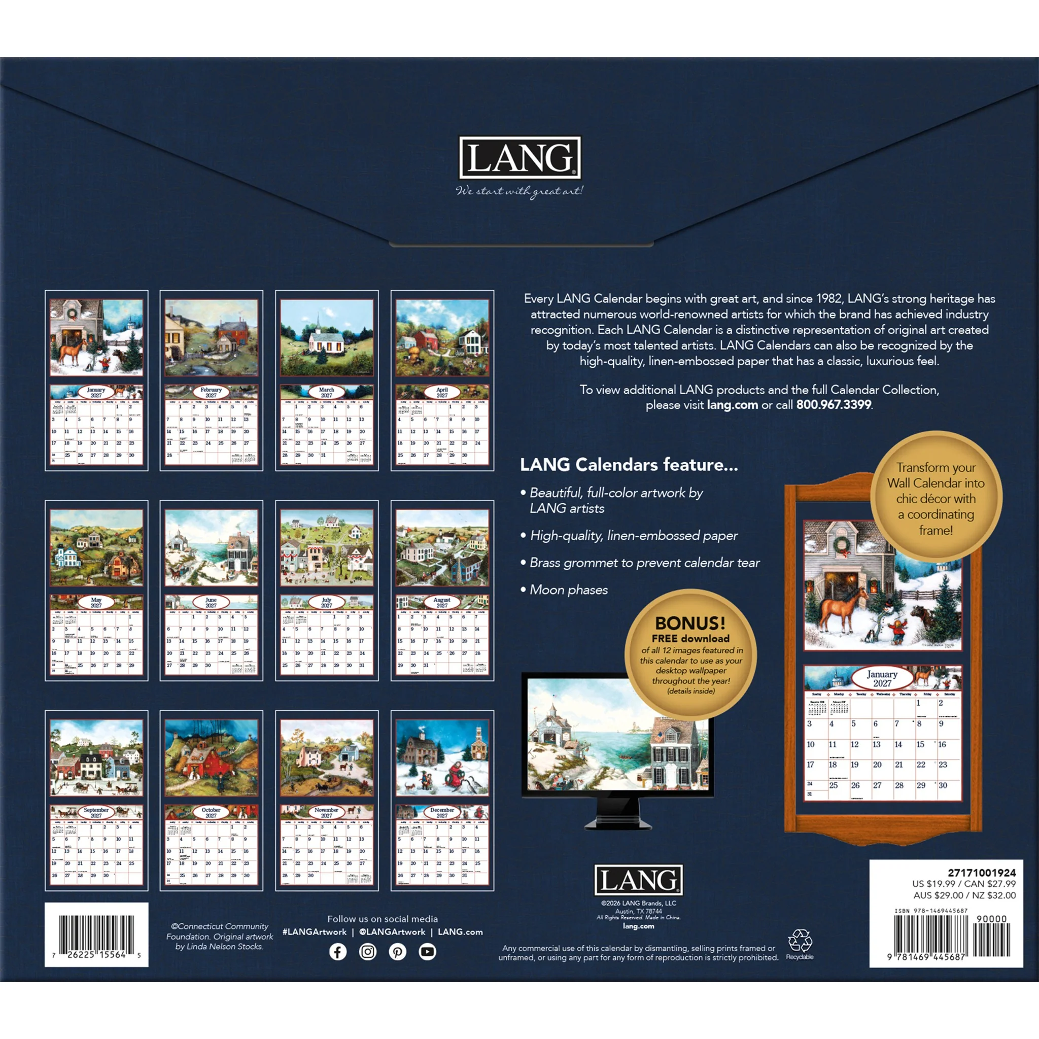 Linda Nelson Stocks Special Edition with Print 2027 Wall Calendar - Image 2