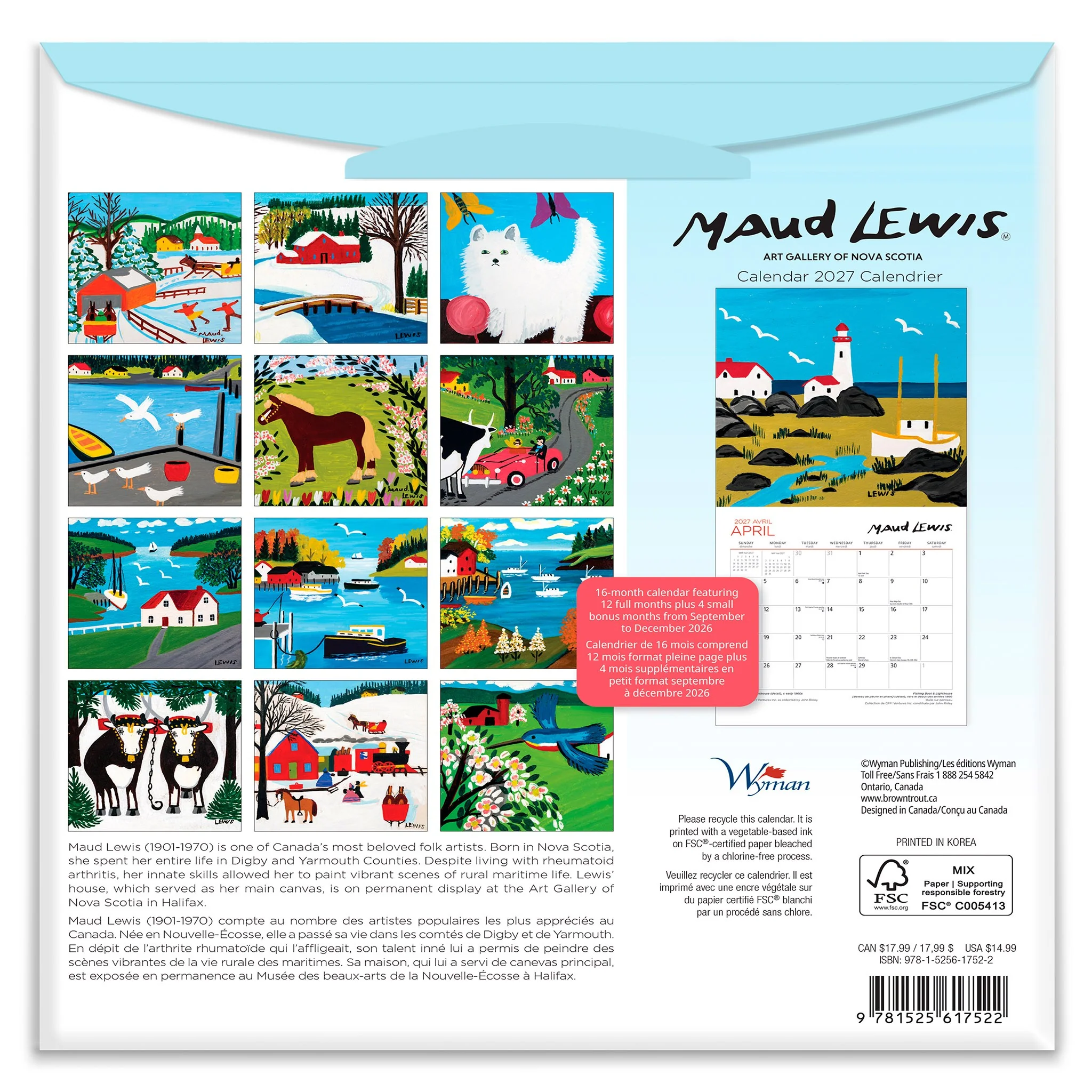 Maud Lewis 2027 Medium Mini Calendar - Image 2
