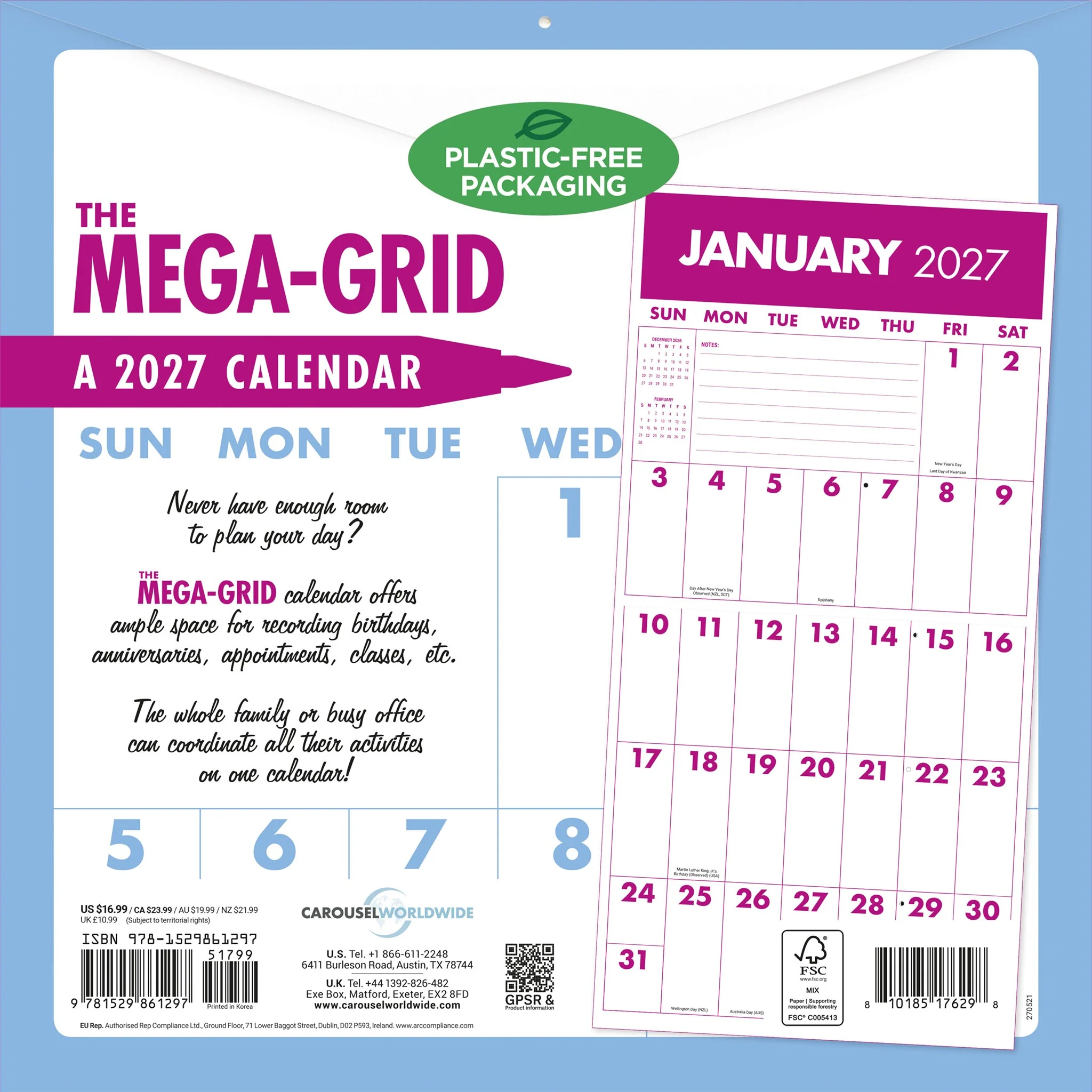 Mega Grid 2027 Wall Calendar - Image 2