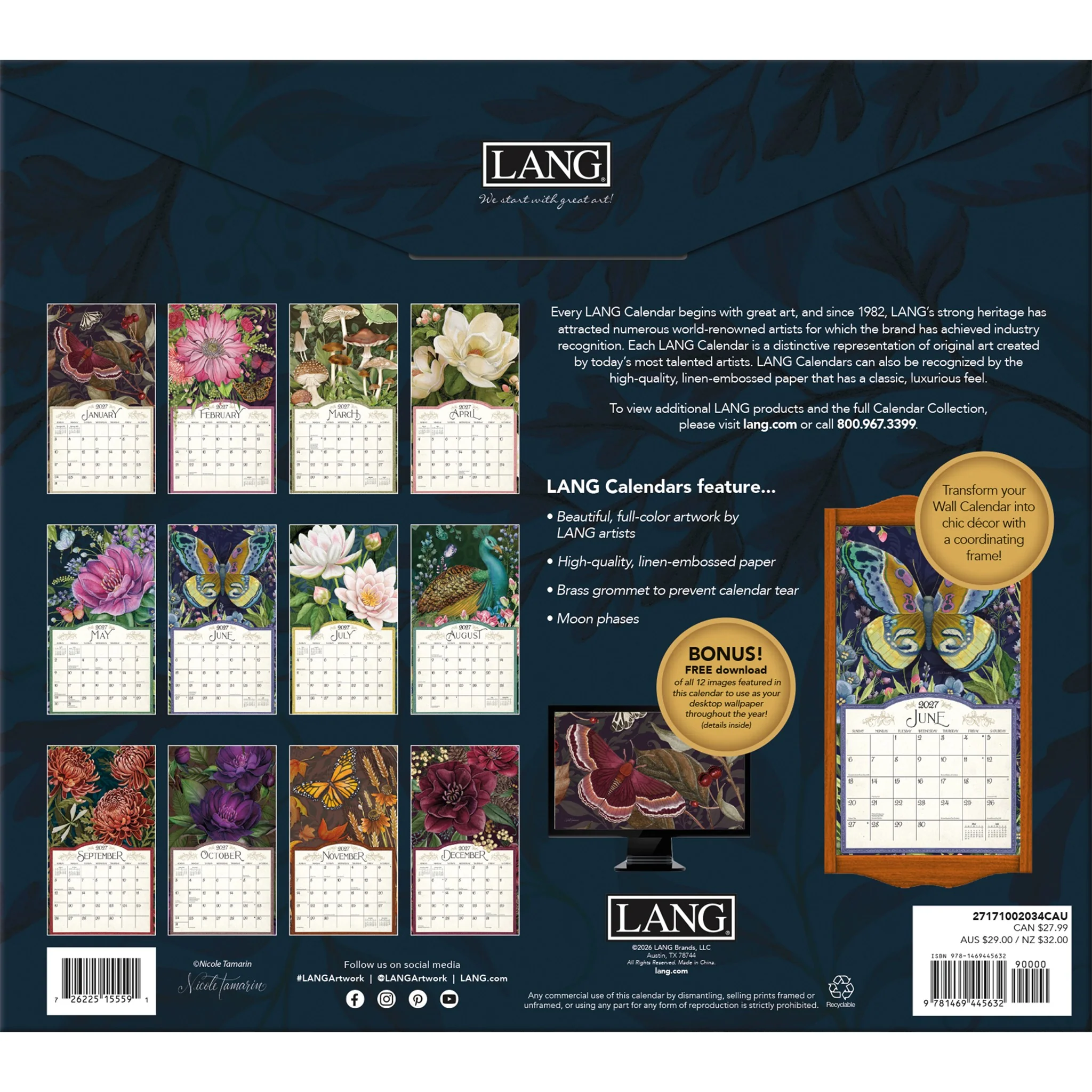 Midnight Garden Special Edition with Print 2027 Wall Calendar - Image 2