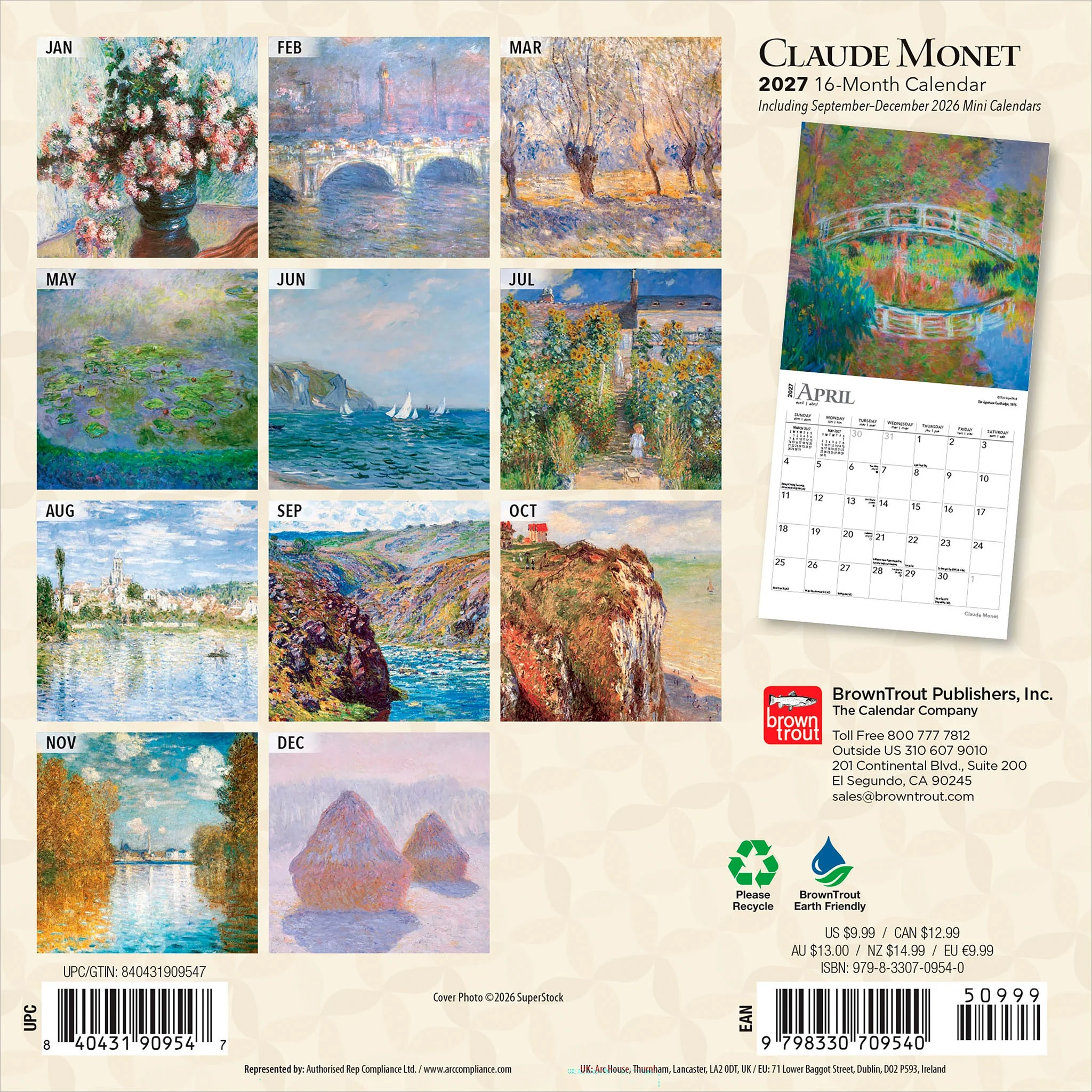 Monet 2027 Mini Calendar - Image 2