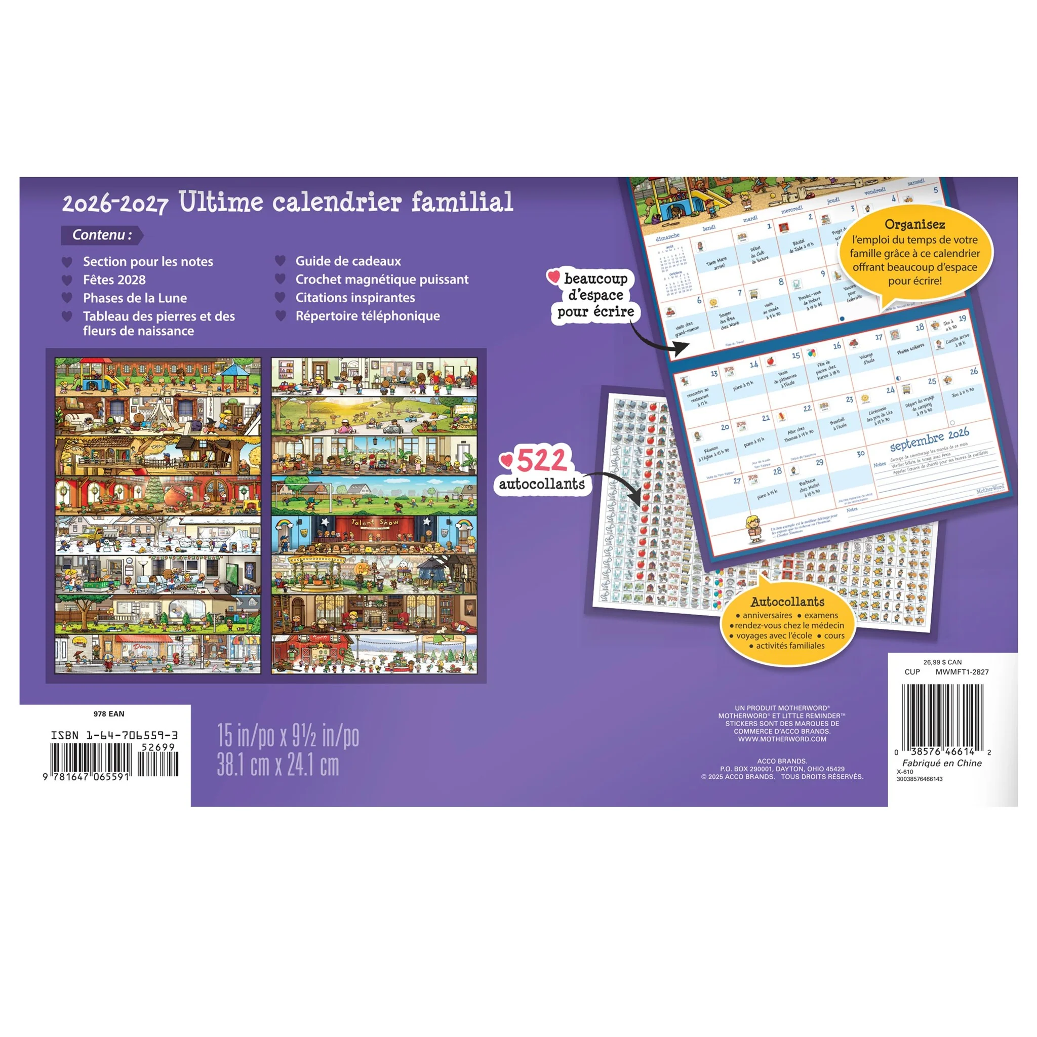 MotherWord Magnetic Fridge French 2027 Wall Calendar - Image 2