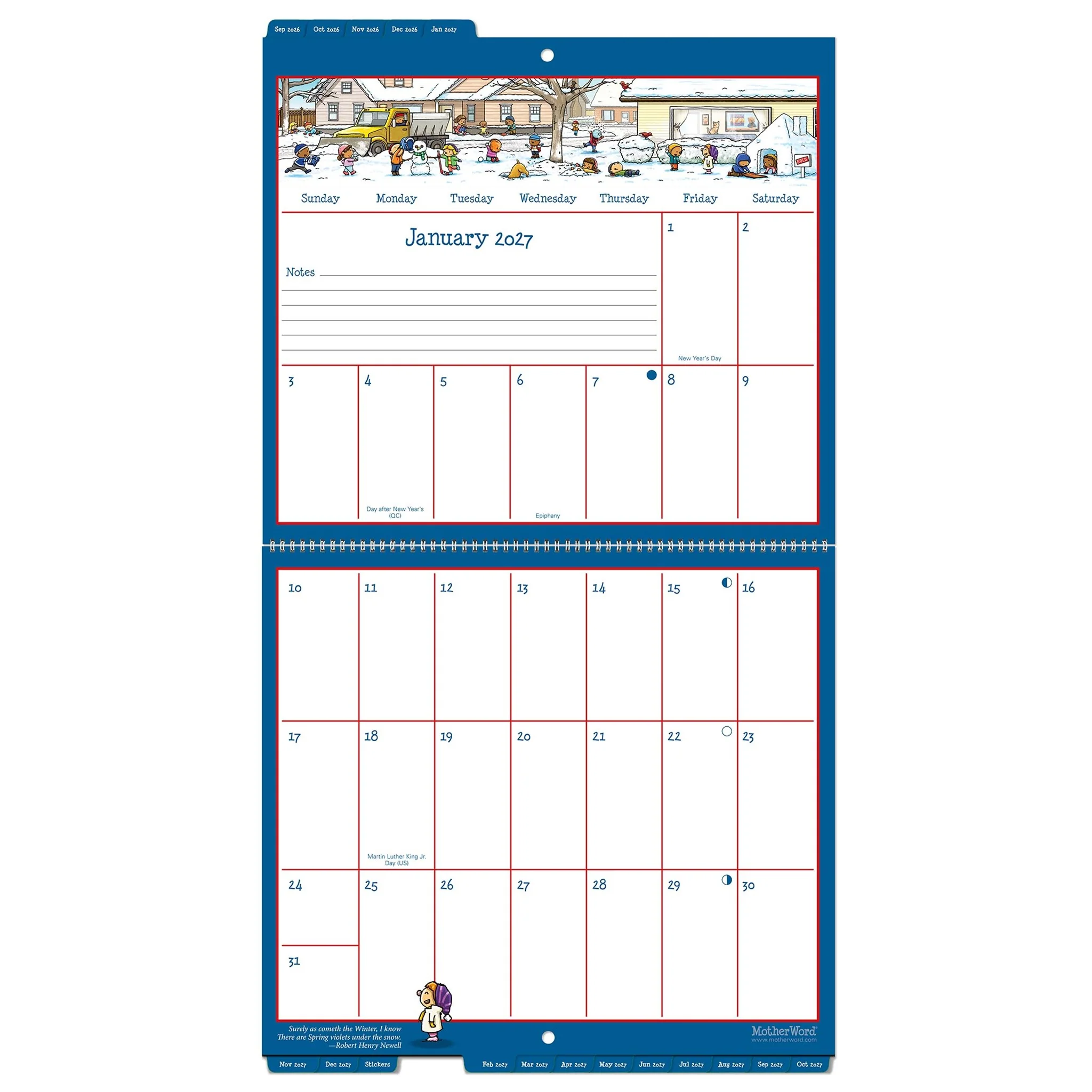 MotherWord Tabbed English 2027 Wall Calendar - Image 3