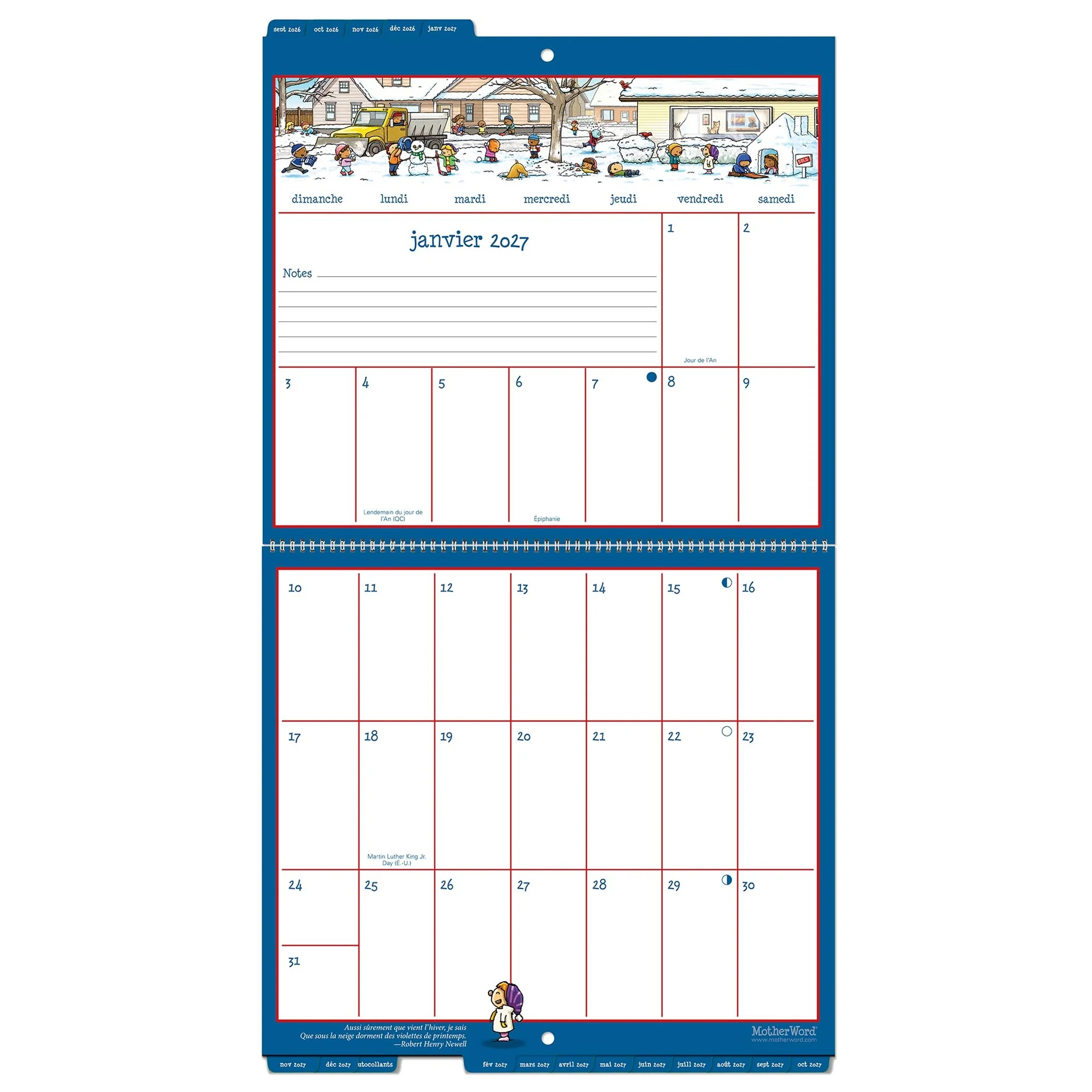 MotherWord Tabbed French 2027 Wall Calendar - Image 3