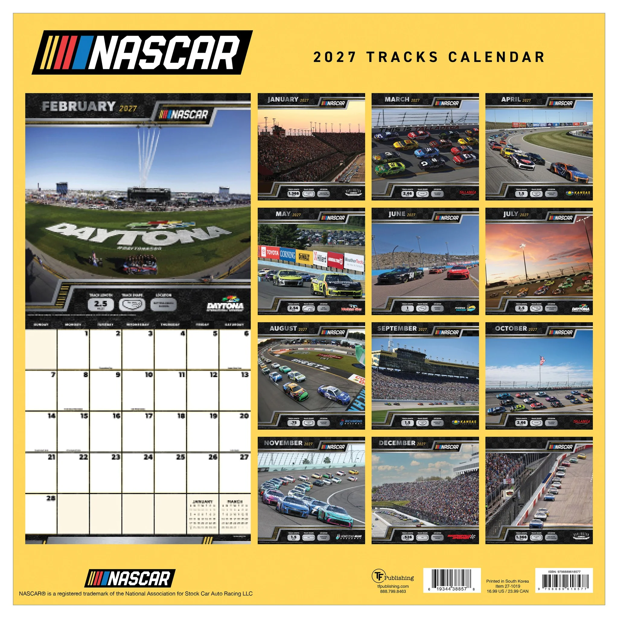 NASCAR Tracks 2027 Wall Calendar - Image 2