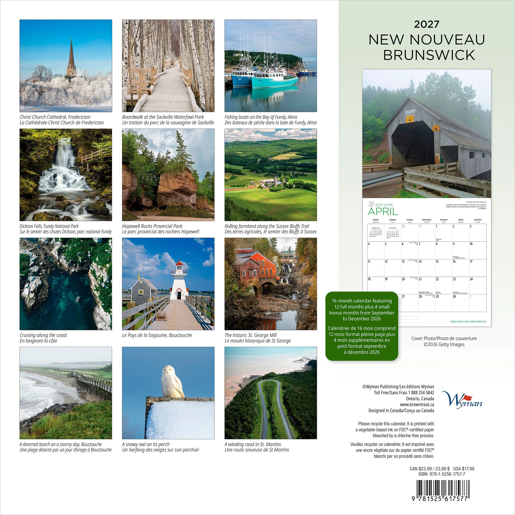 New Brunswick / Nouveau-Brunswick 2027 Wall Calendar - Image 2
