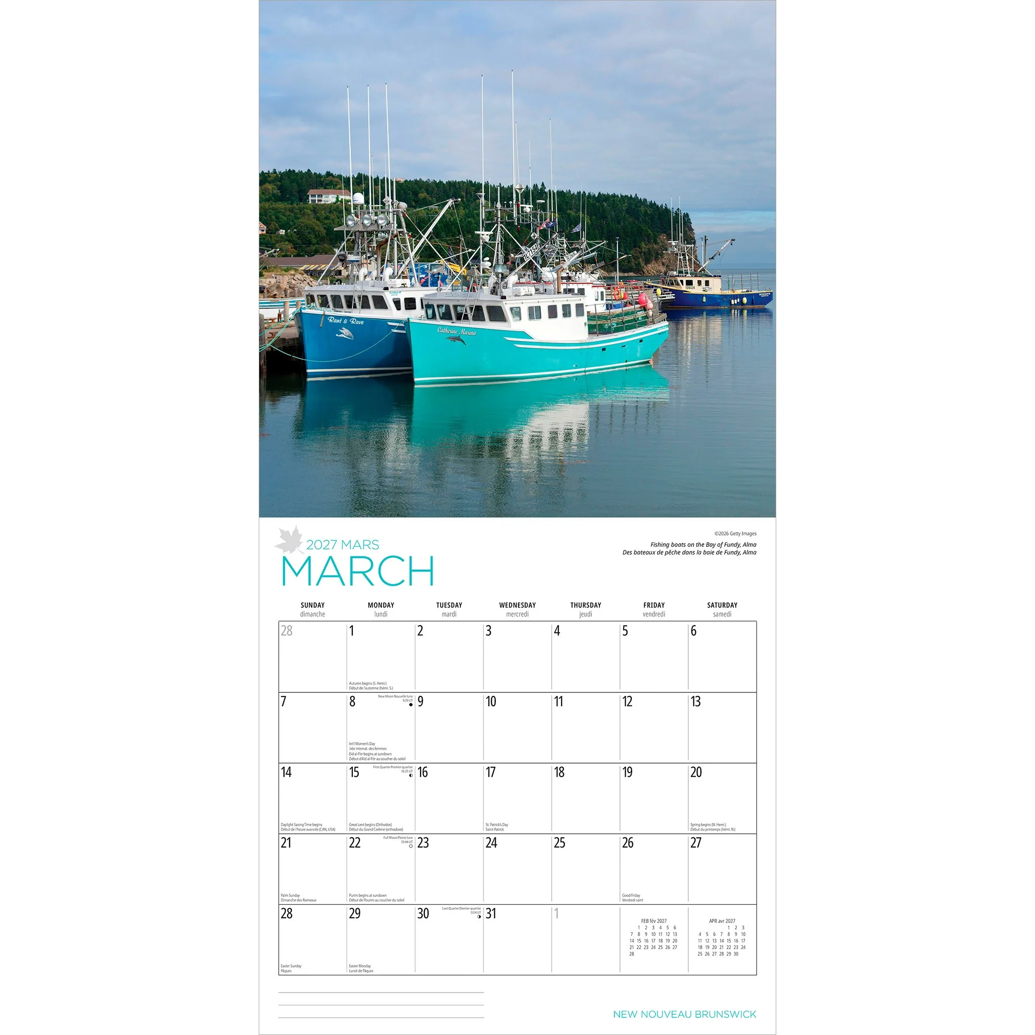 New Brunswick / Nouveau-Brunswick 2027 Wall Calendar - Image 3