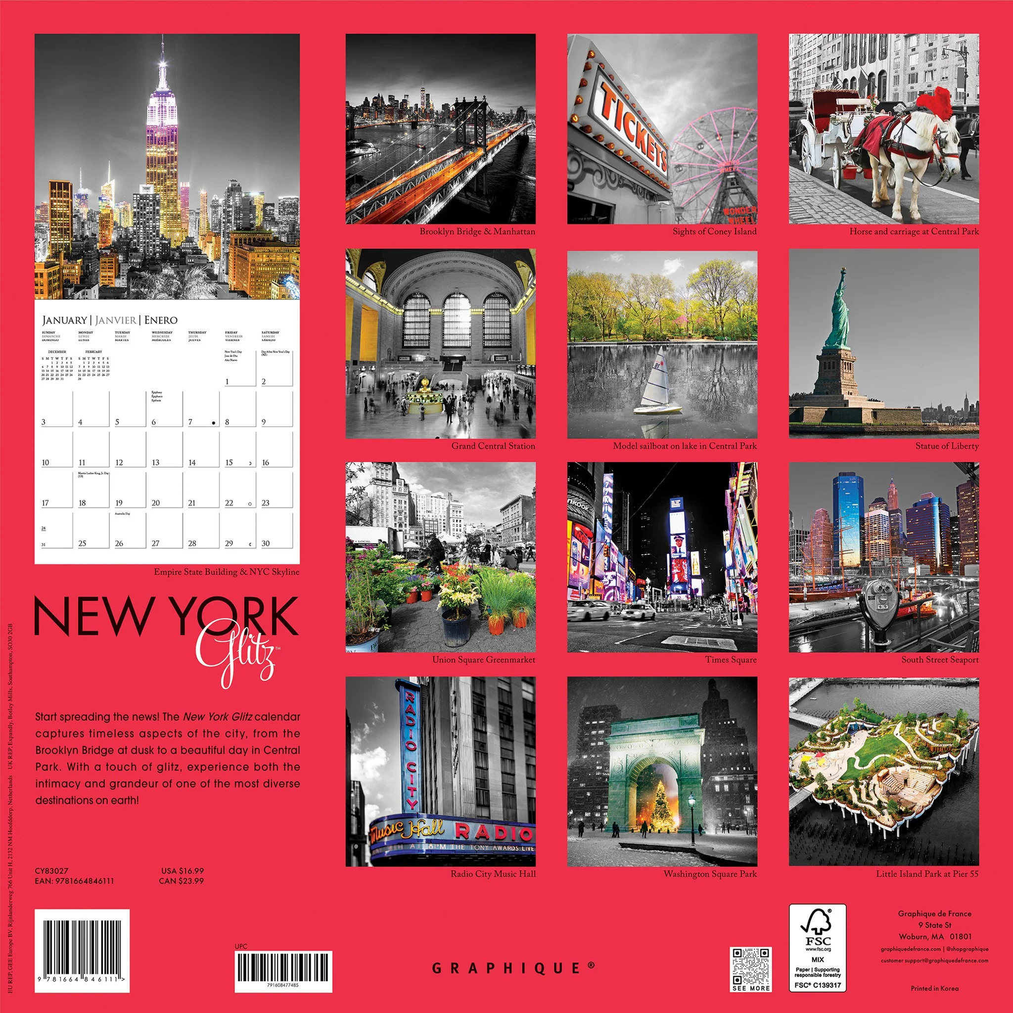 New York Glitz 2027 Wall Calendar - Image 2