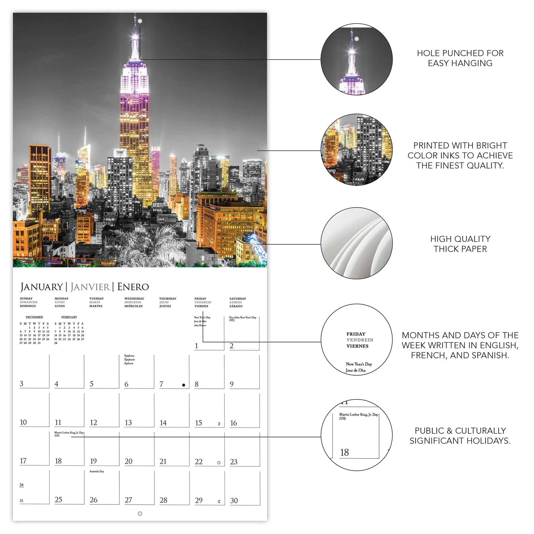 New York Glitz 2027 Wall Calendar - Image 3