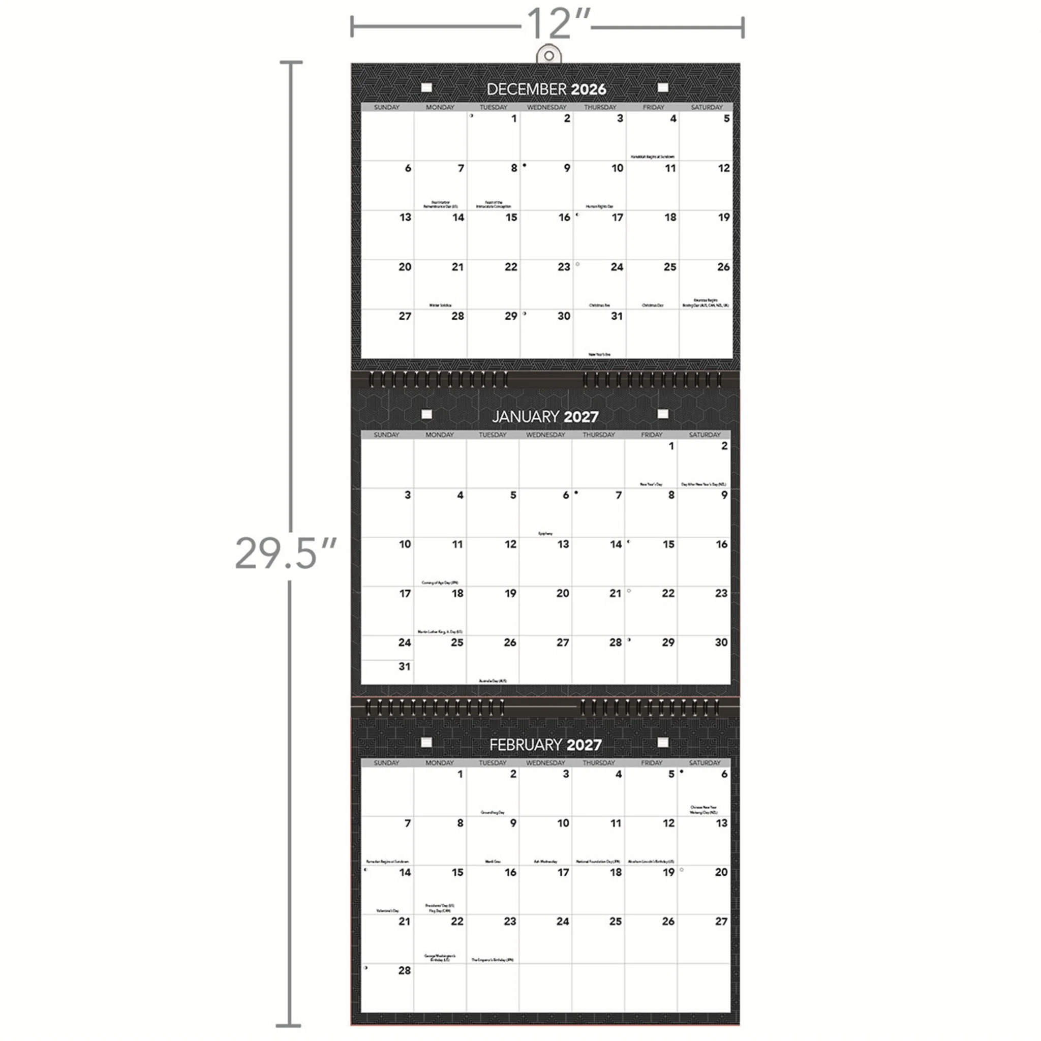 Office Tri-View 2026-2027 Wall Calendar - Image 5