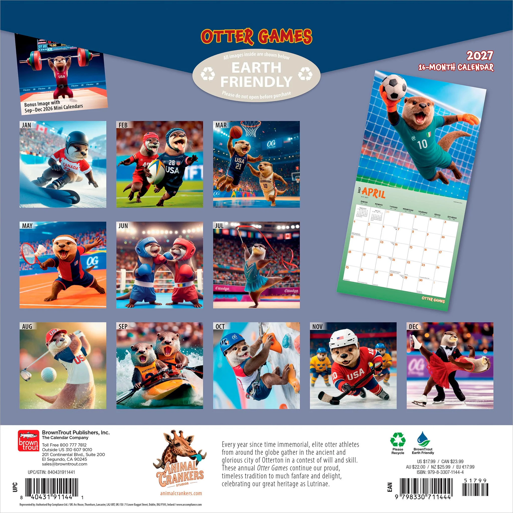 Otter Olympics 2027 Wall Calendar - Image 2