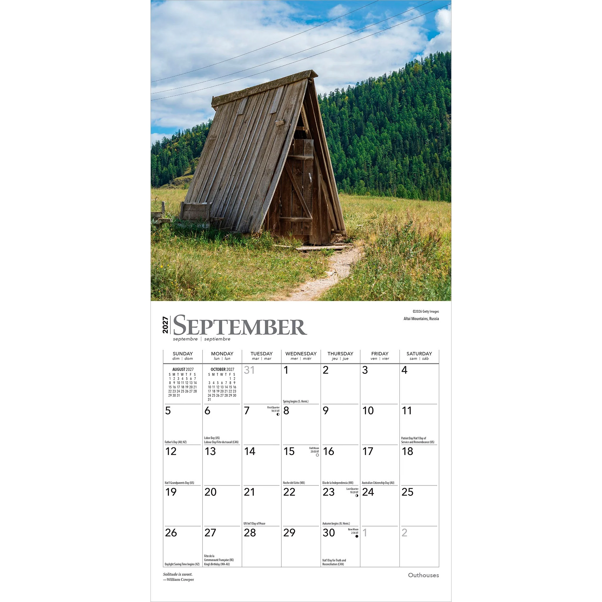 Outhouses 2027 Mini Calendar - Image 4