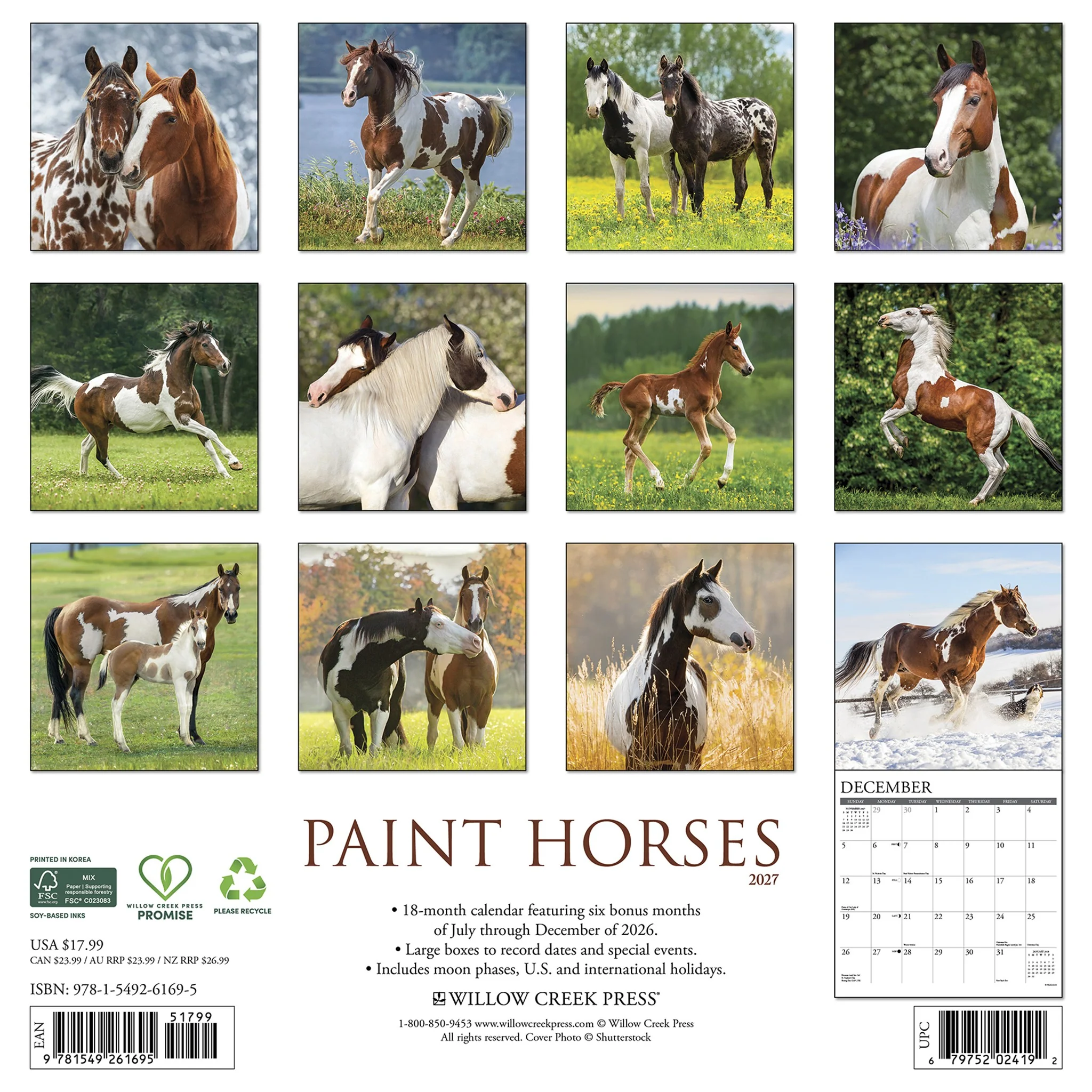 Paint Horses 2027 Wall Calendar - Image 2
