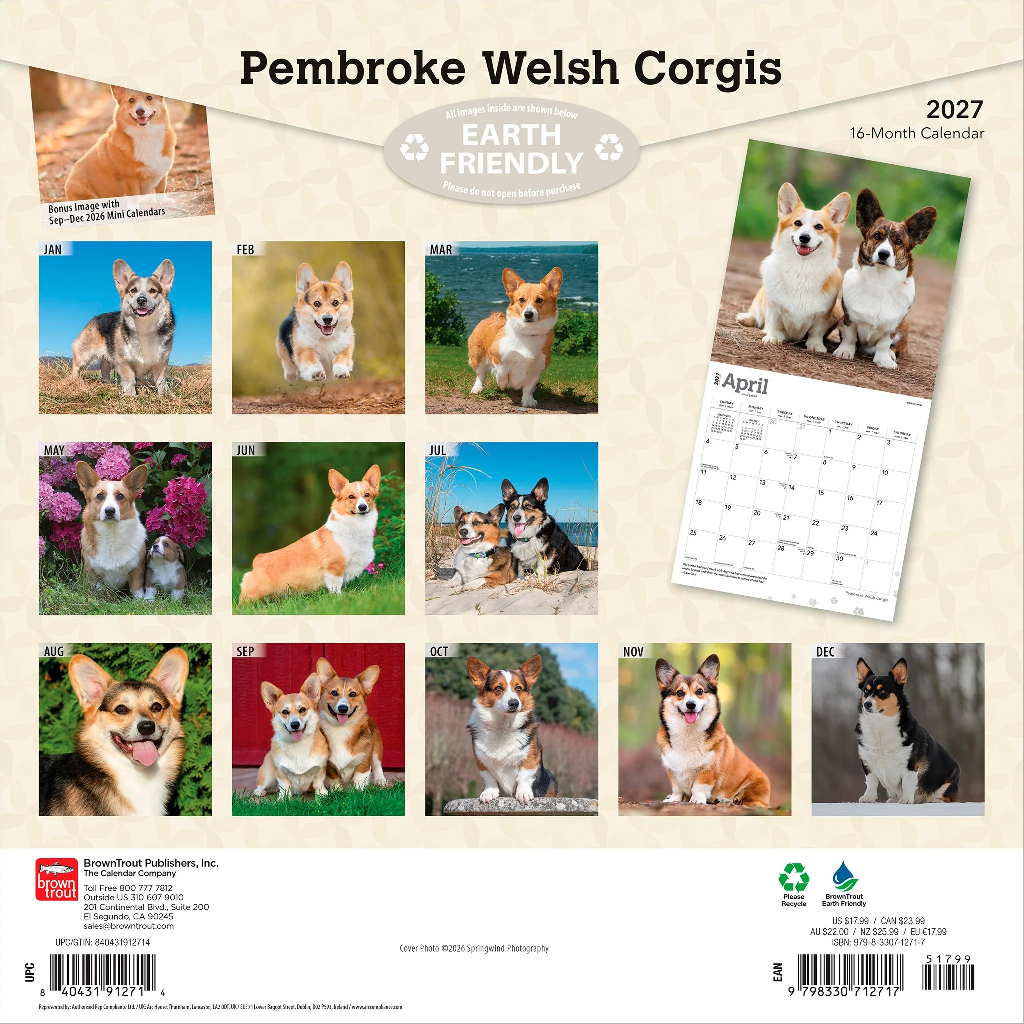Pembroke Welsh Corgis 2027 Wall Calendar - Online Only - Image 2