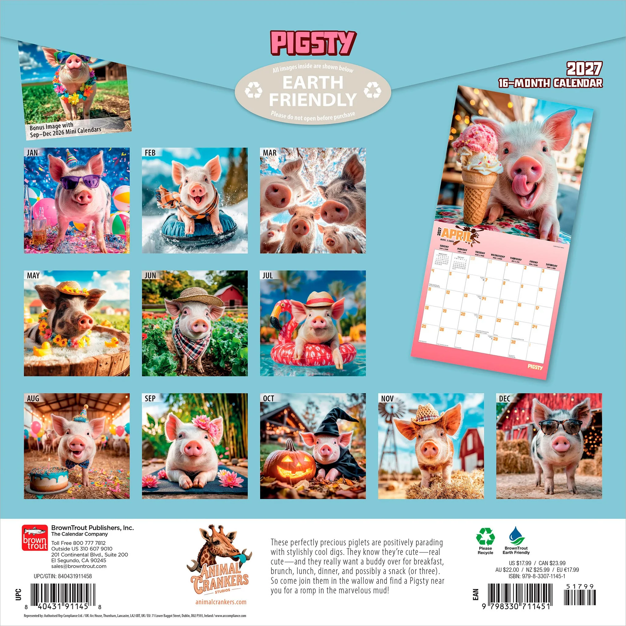 Pigsty 2027 Wall Calendar - Online Only - Image 2