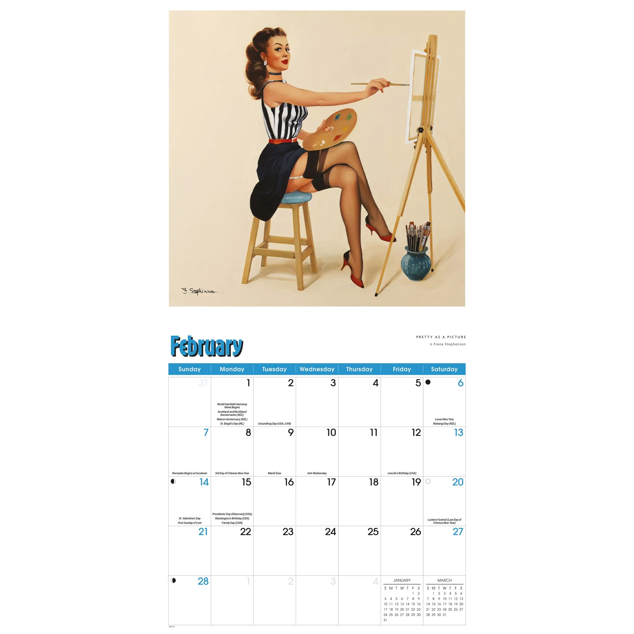 Pin Ups 2027 Wall Calendar - Image 3