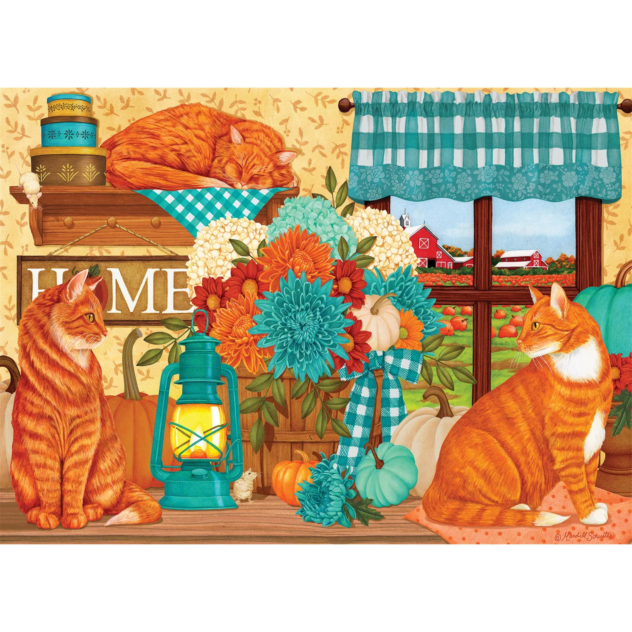 Pumpkin Patch Cats 500 Piece Puzzle Cobble Hill - Image 3