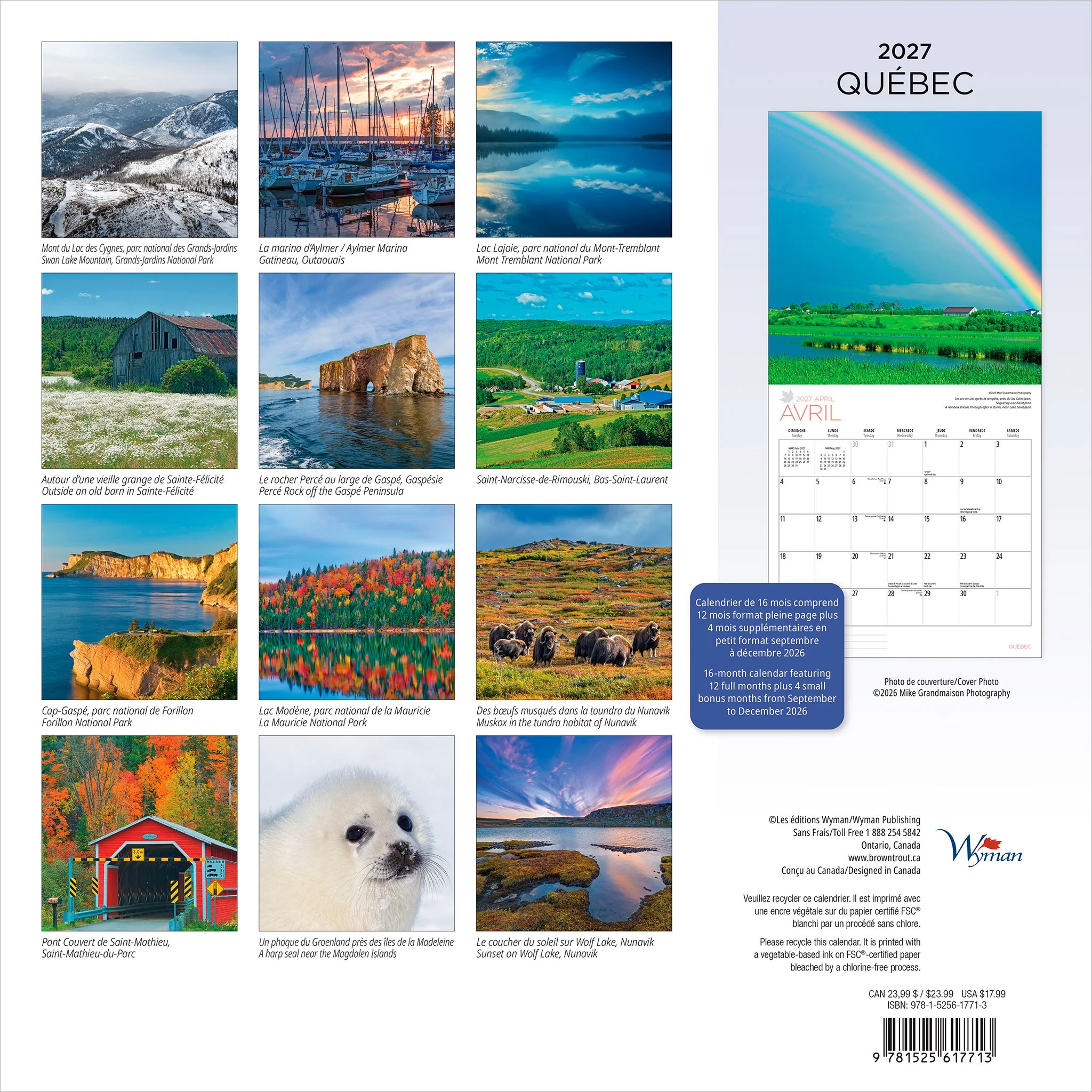 Québec 2027 Wall Calendar - Image 2