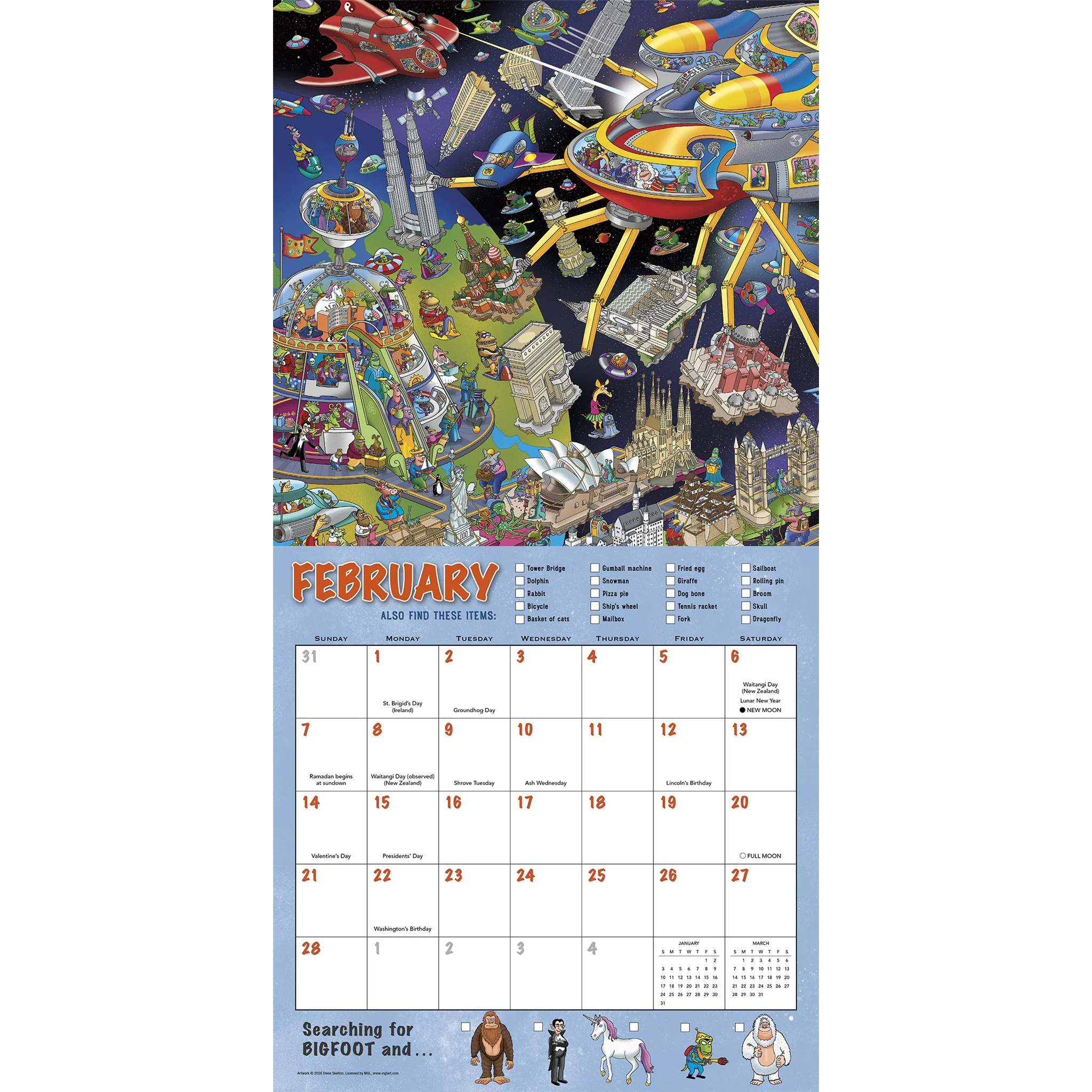 Searching for Bigfoot and His Other Hidden Friends 2027 Wall Calendar - Image 3