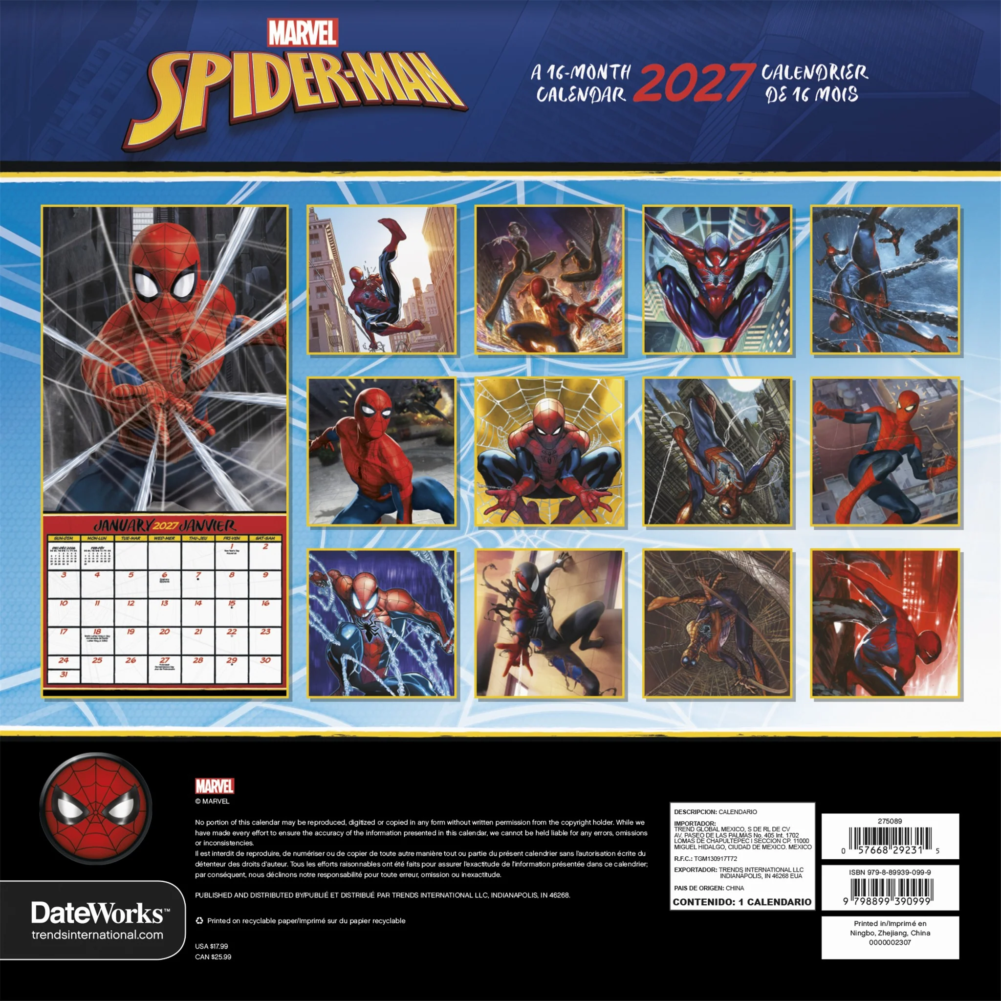 Spider-Man 2027 Wall Calendar - Image 2