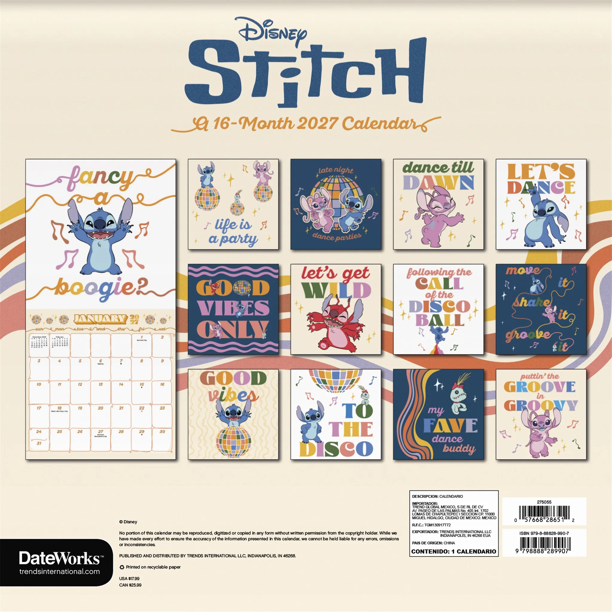 Stitch 2027 Wall Calendar - Image 2