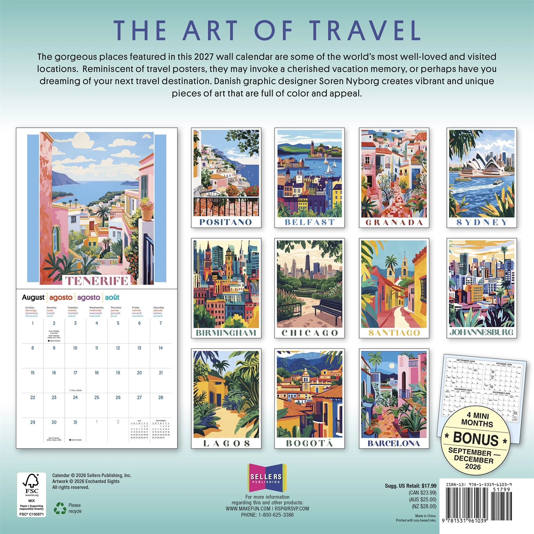 The Art of Travel 2027 Wall Calendar - Online Only - Image 2
