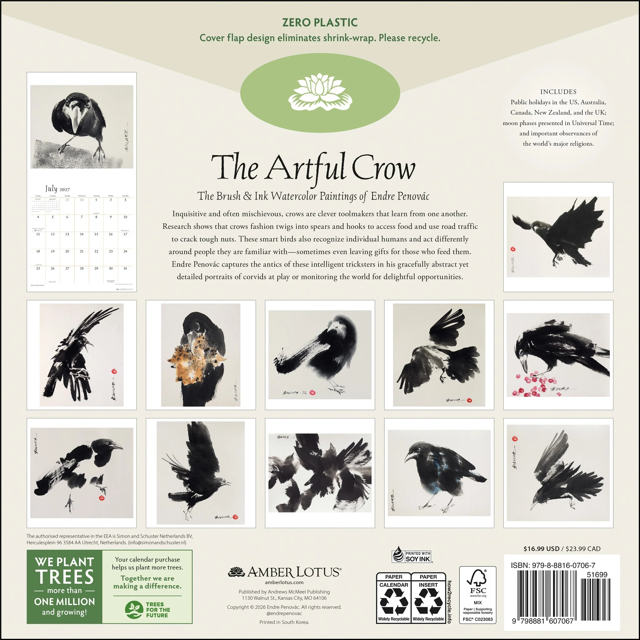 The Artful Crow 2027 Wall Calendar - Online Only - Image 2