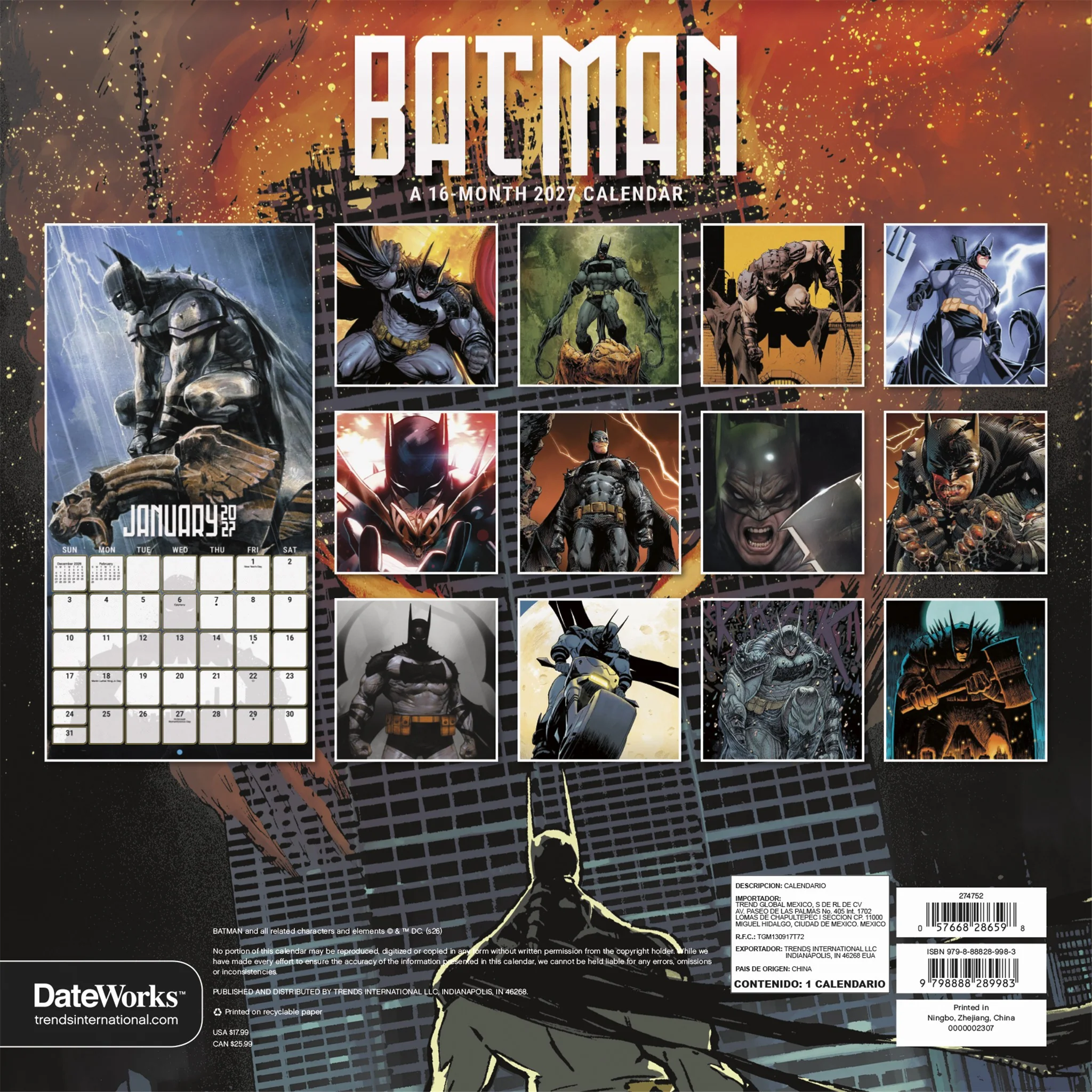 The Batman - Comic 2027 Wall Calendar - Image 2