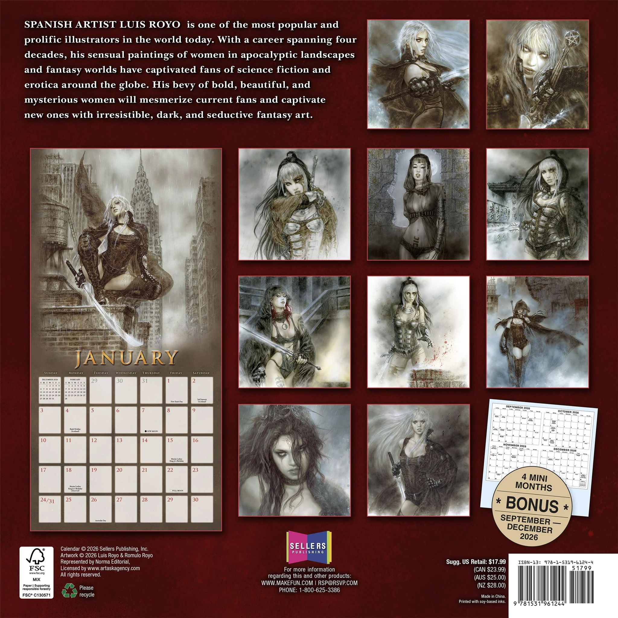 The Fantasy Art of Royo 2027 Wall Calendar - Image 2