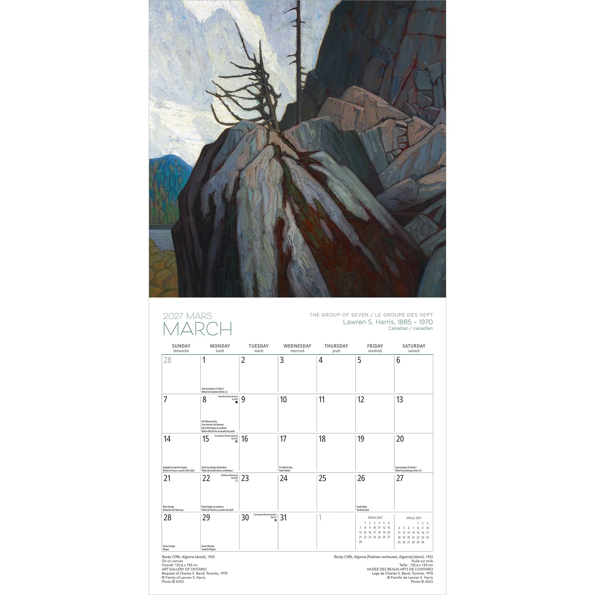 The Group of Seven / Le Groupe des Sept Art Gallery of Ontario 2027 Medium Mini Calendar - Image 3