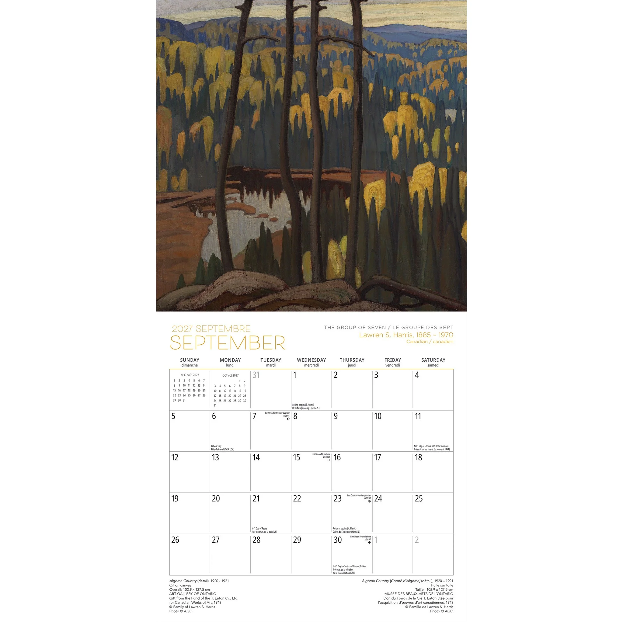 The Group of Seven / Le Groupe des Sept Art Gallery of Ontario 2027 Medium Mini Calendar - Image 4