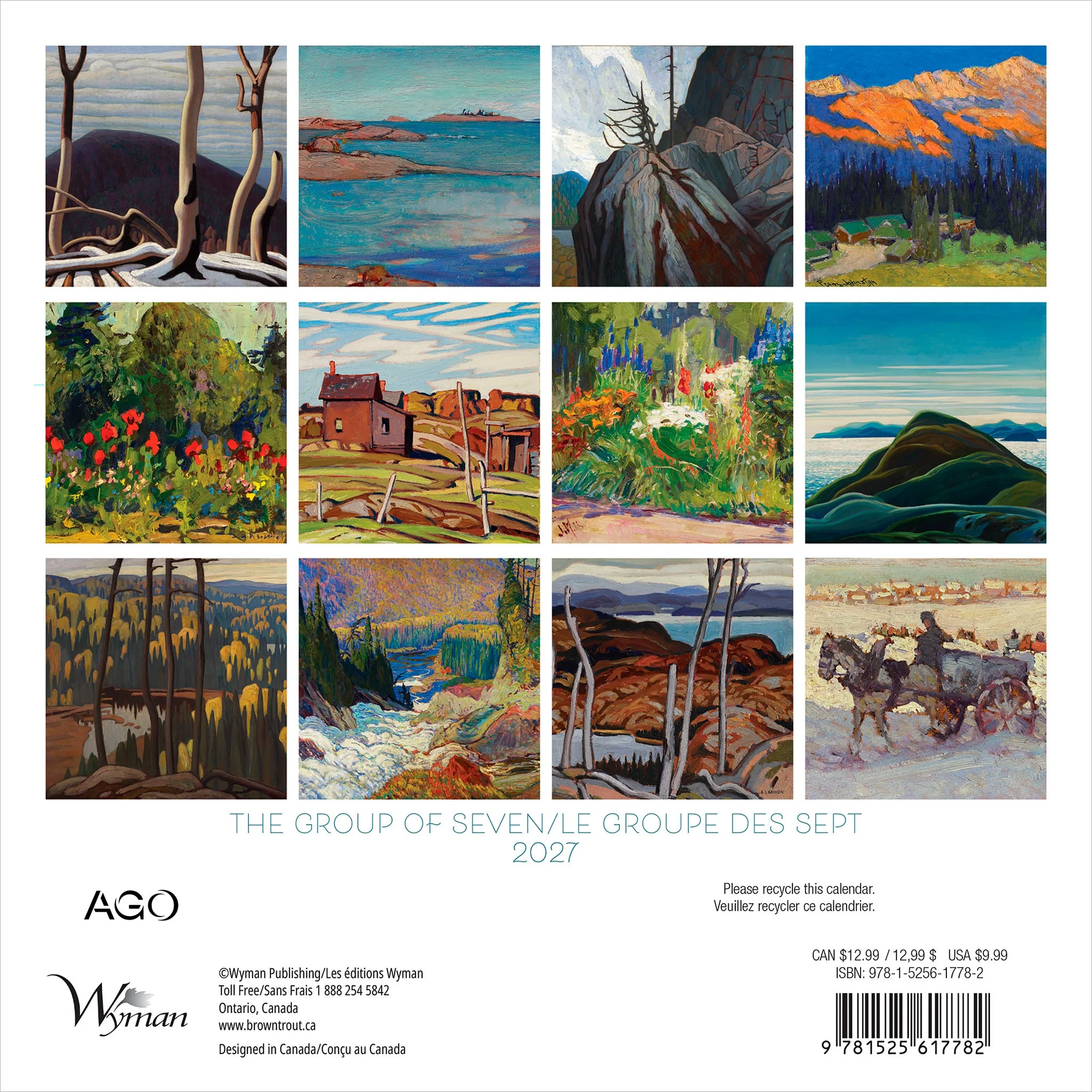 The Group of Seven / Le Groupe des Sept Art Gallery of Ontario 2027 Mini Calendar - Online Only - Image 2