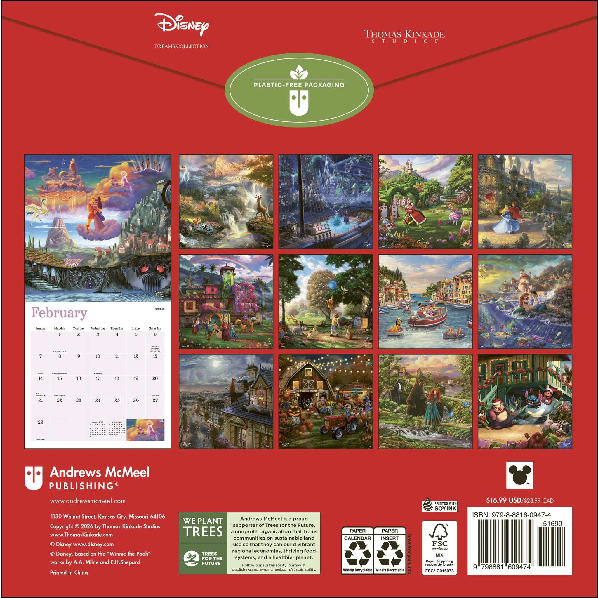 Thomas Kinkade Disney Dreams Collection 2027 Wall Calendar - Image 2