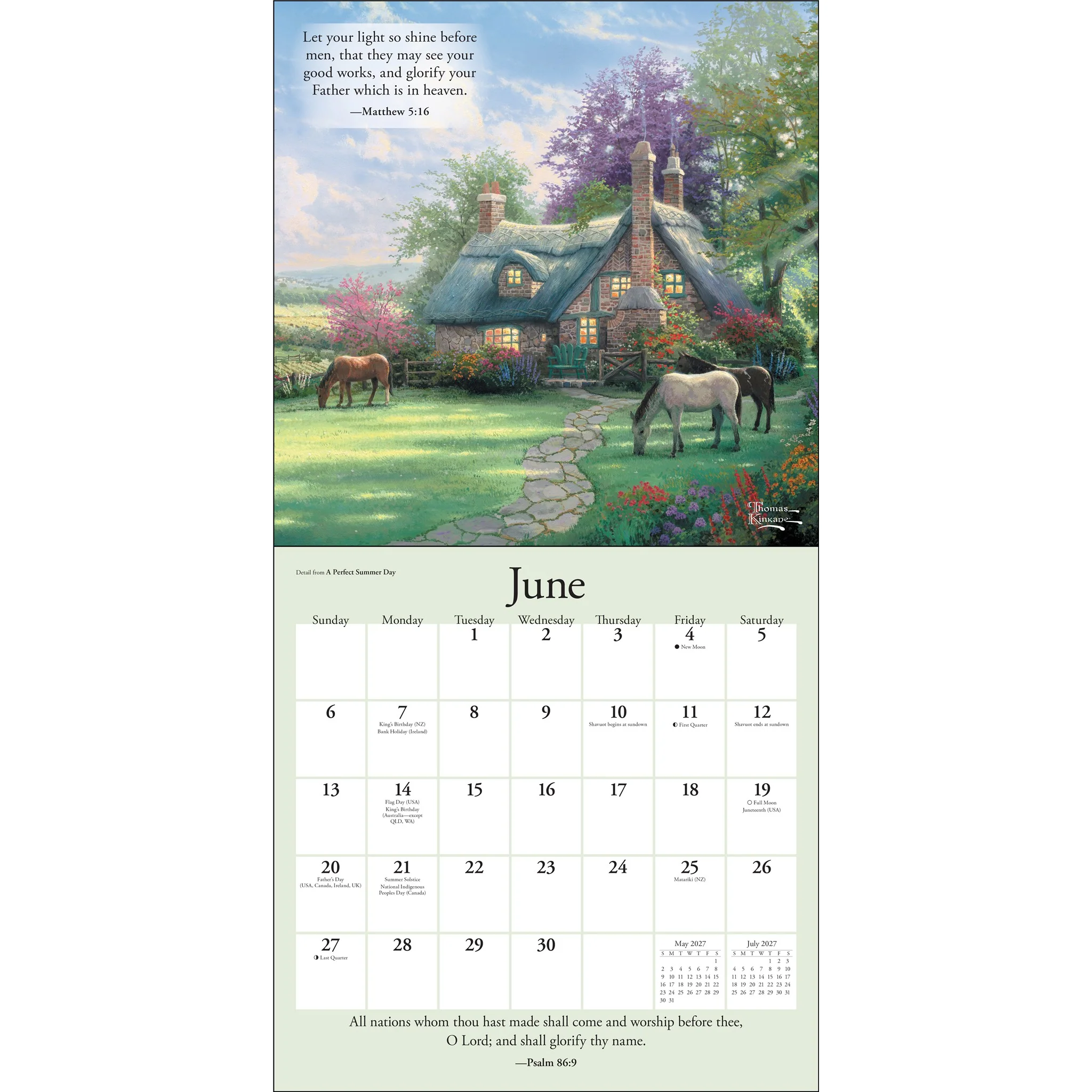 Thomas Kinkade Gardens of Grace with Scripture 2027 Wall Calendar - Image 5