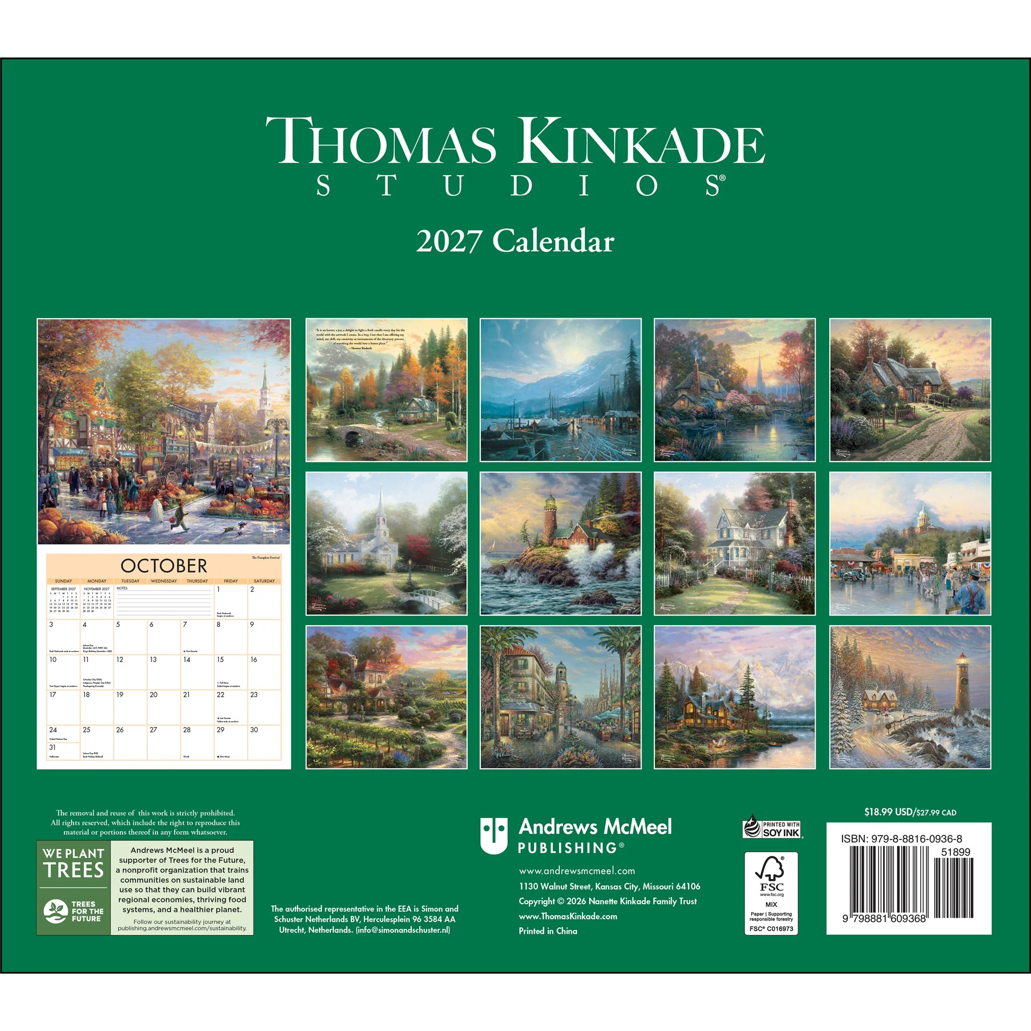 Thomas Kinkade Studios 2027 Wall Calendar - Image 2