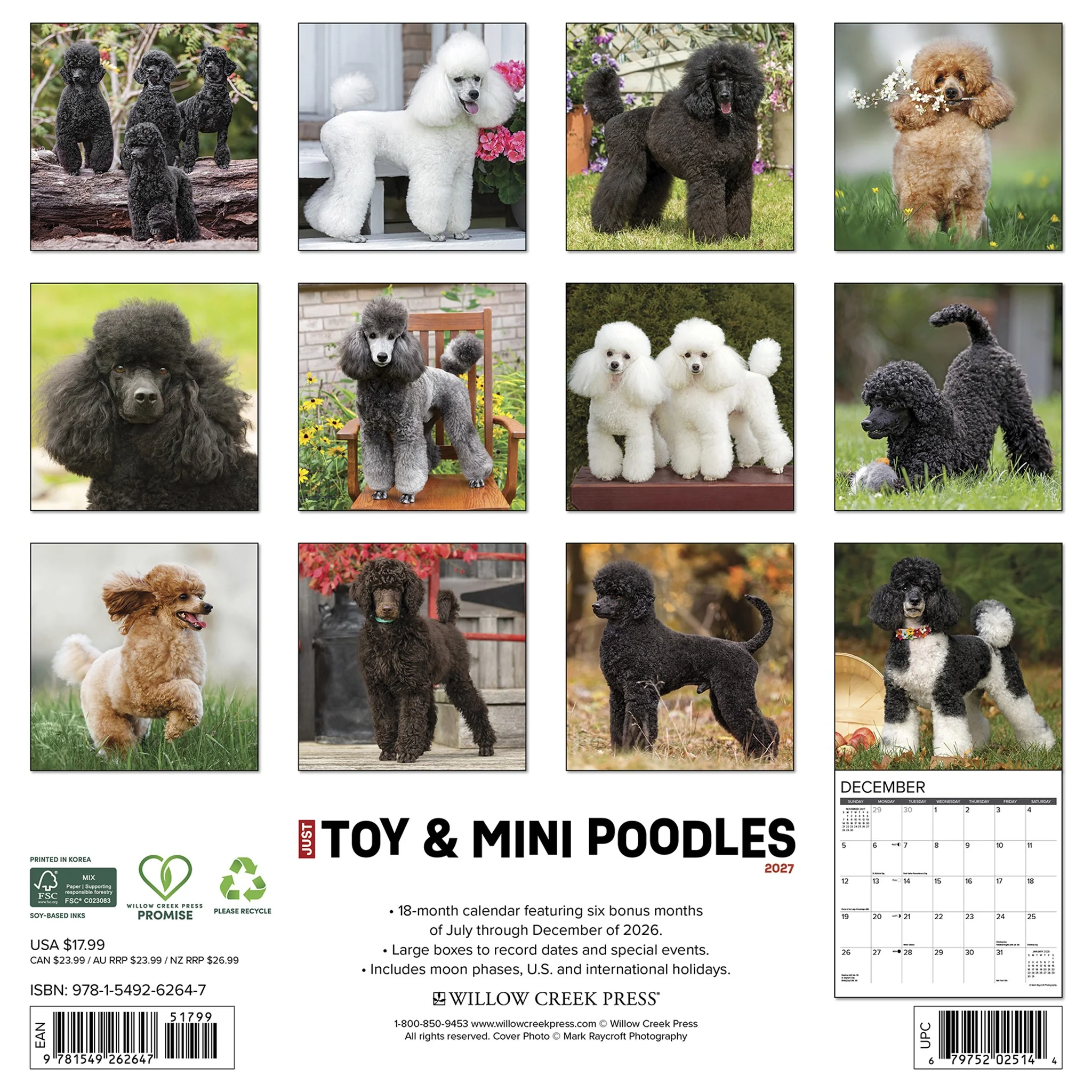 Toy & Miniature Poodles 2027 Wall Calendar - Online Only - Image 2