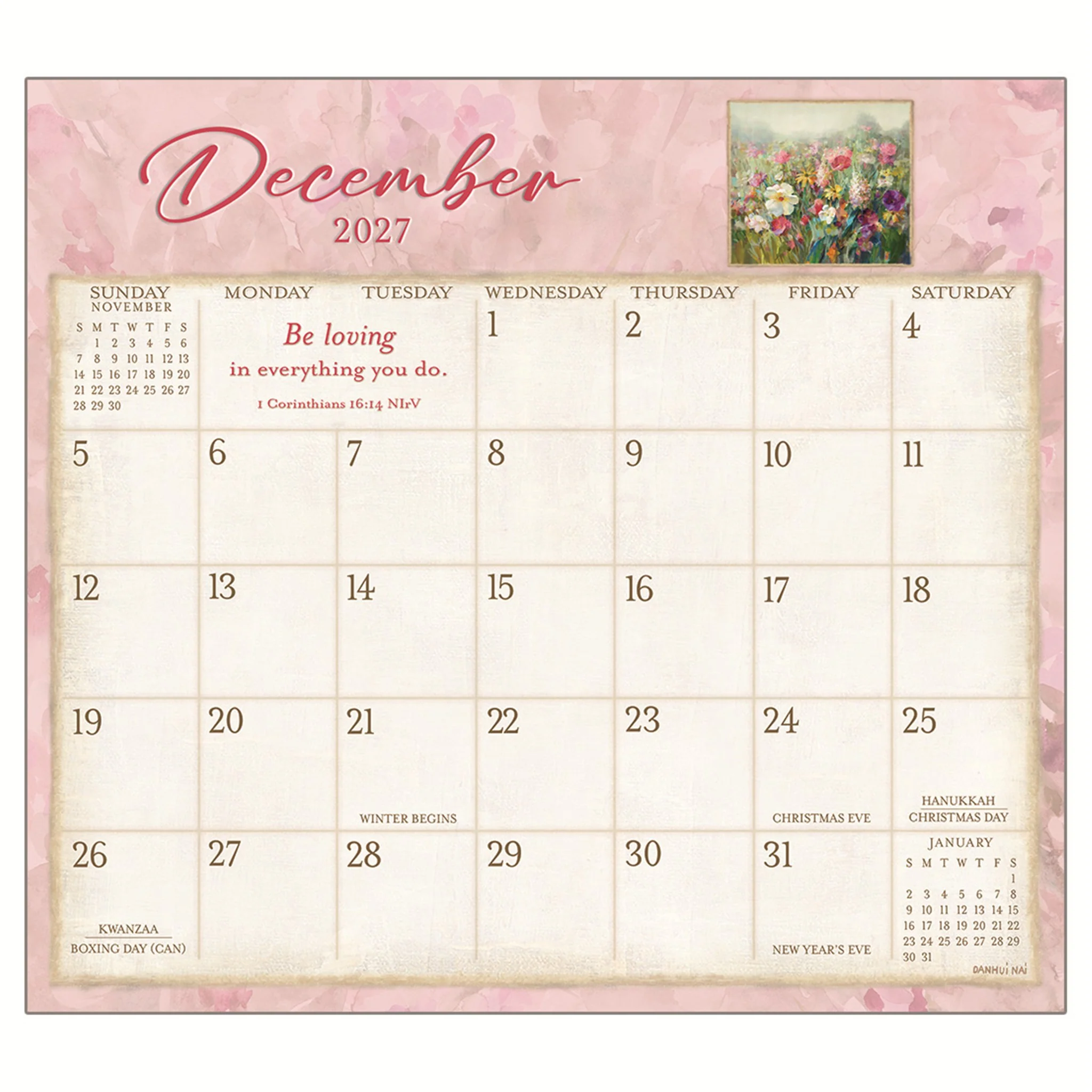 Tranquility 2027 Mini Magnetic Calendar - Image 4