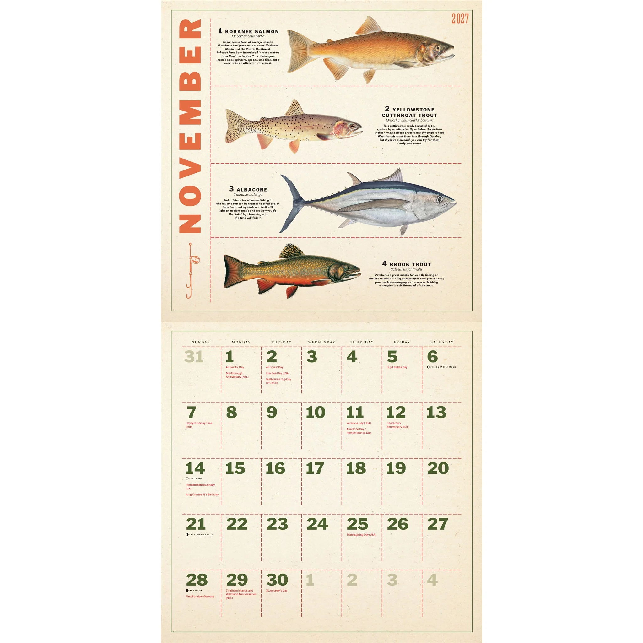 Twelve Months of Fishing 2027 Wall Calendar - Image 5