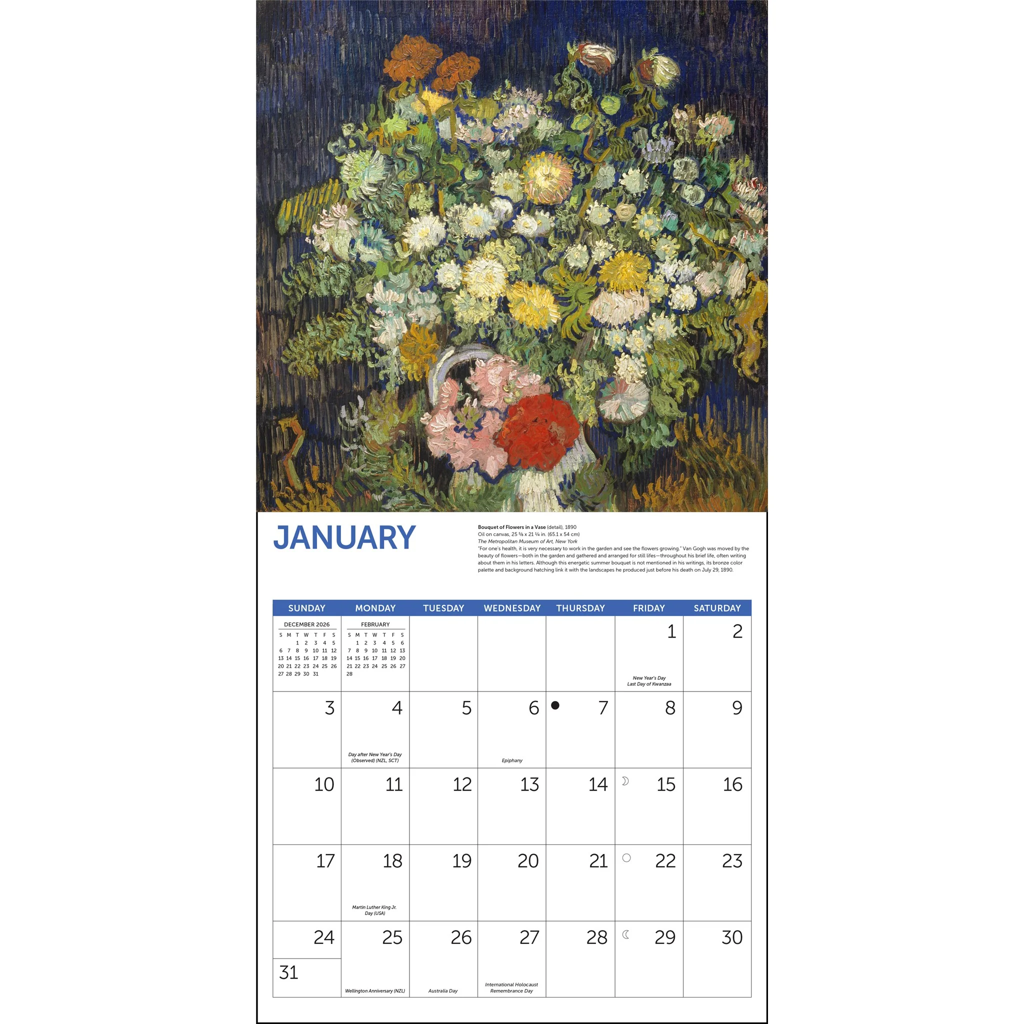 Van Gogh Flowers 2027 Wall Calendar - Image 3