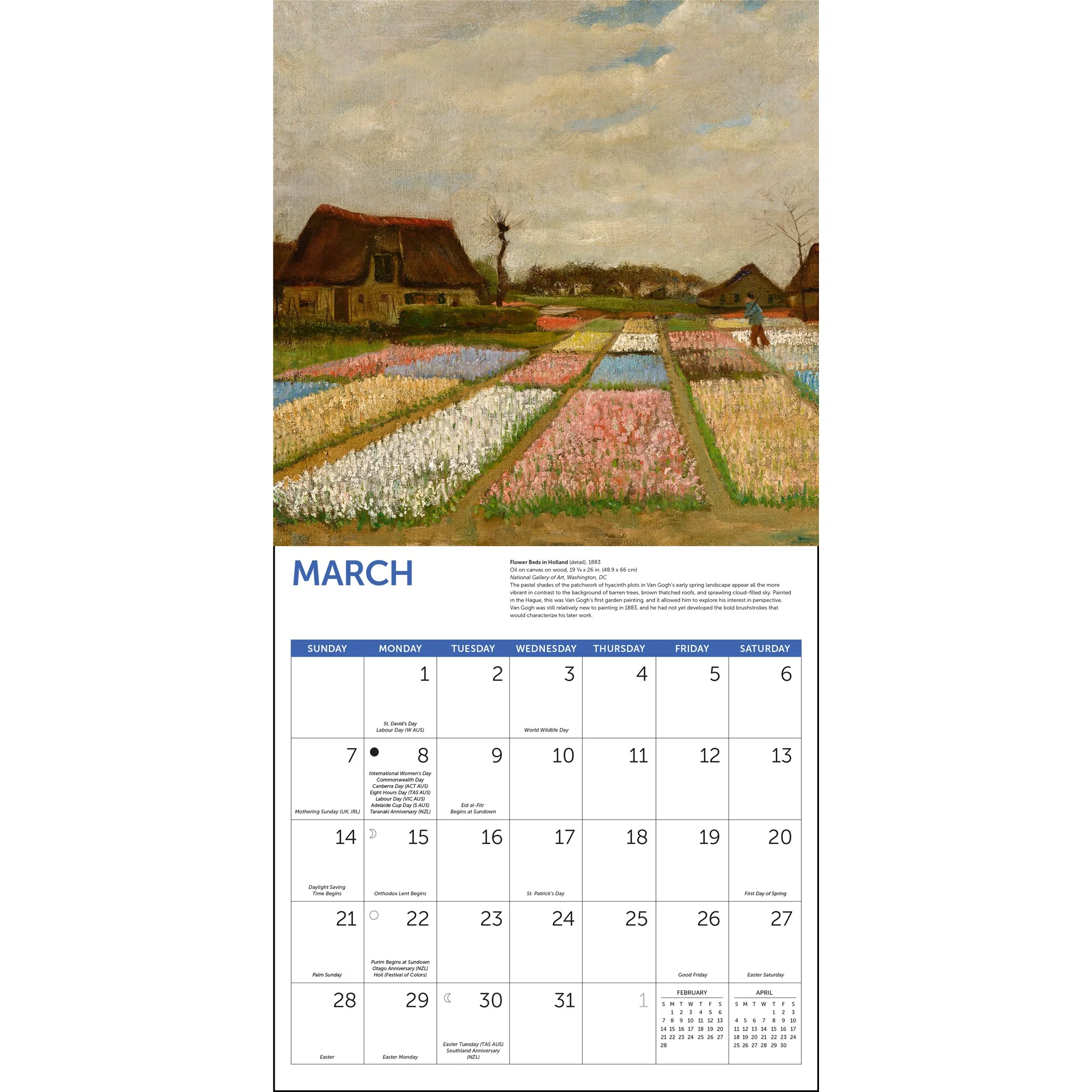 Van Gogh Flowers 2027 Wall Calendar - Image 4