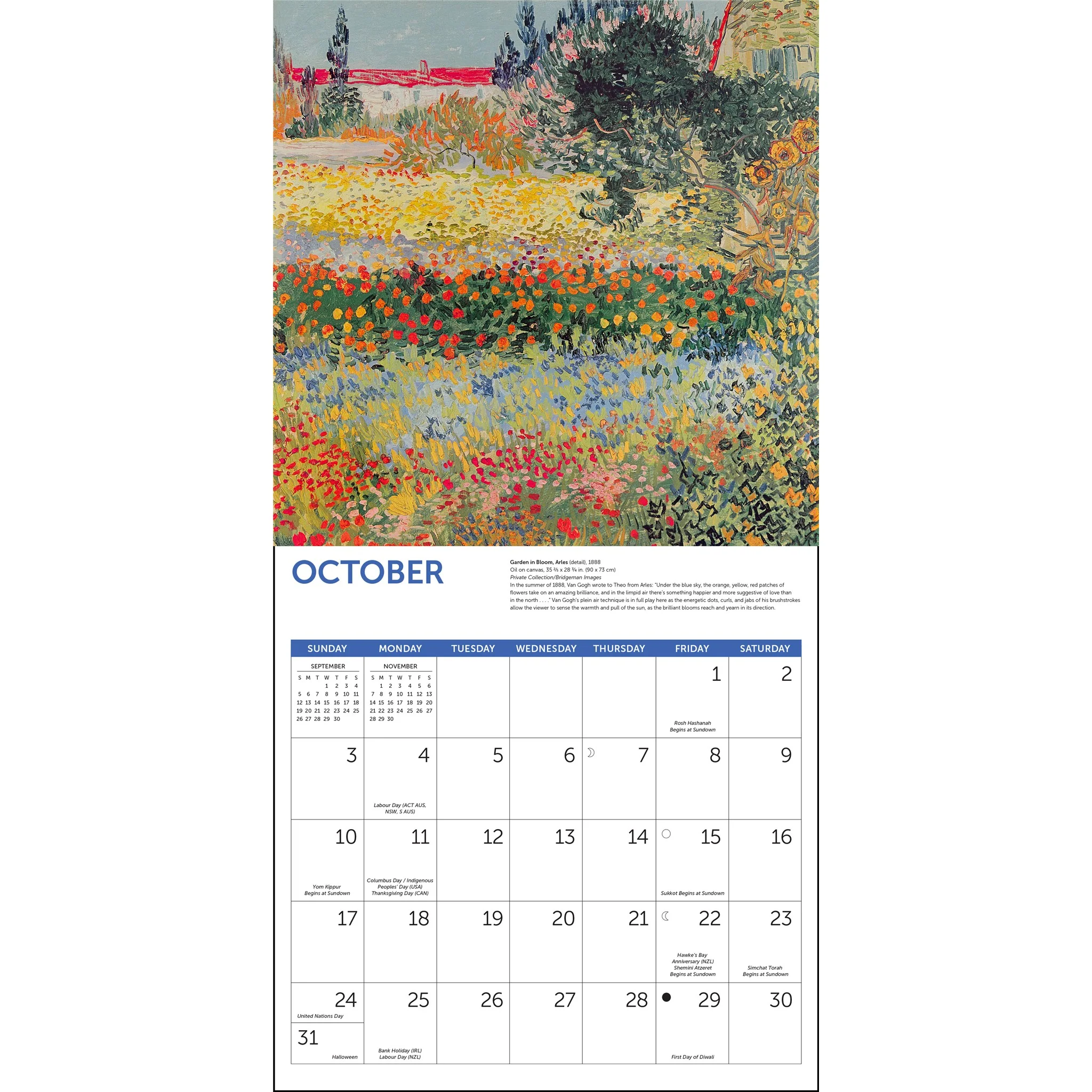 Van Gogh Flowers 2027 Wall Calendar - Image 5