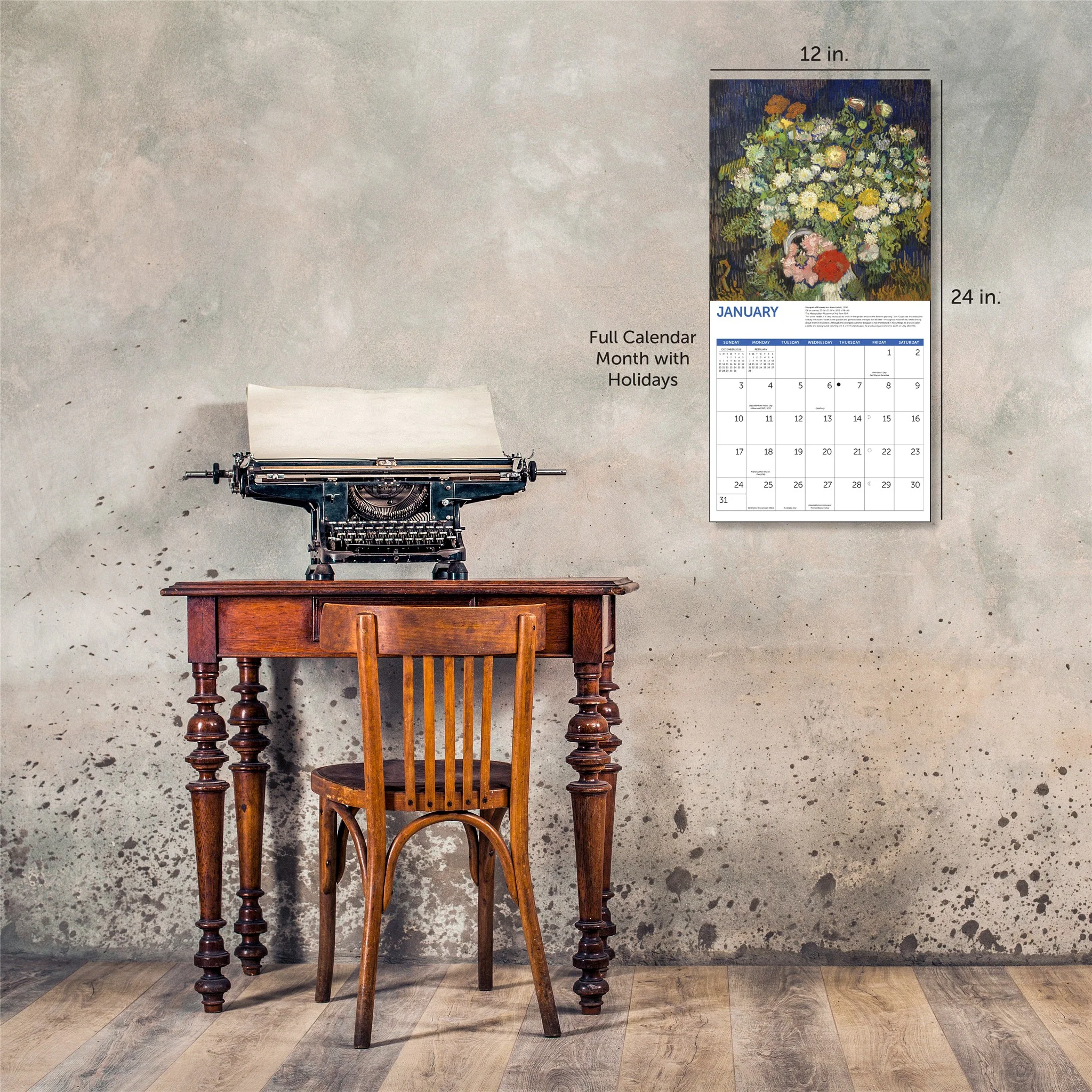 Van Gogh Flowers 2027 Wall Calendar - Image 6