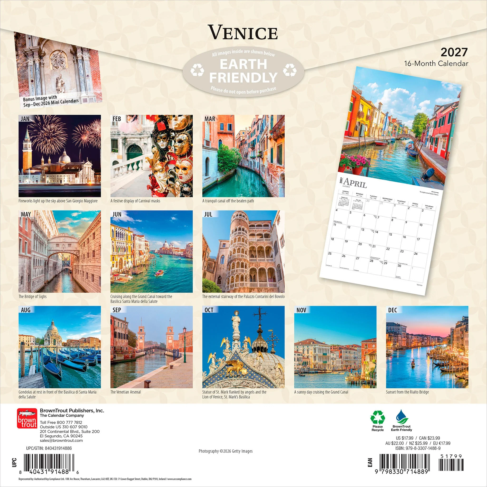 Venice 2027 Wall Calendar - Image 2
