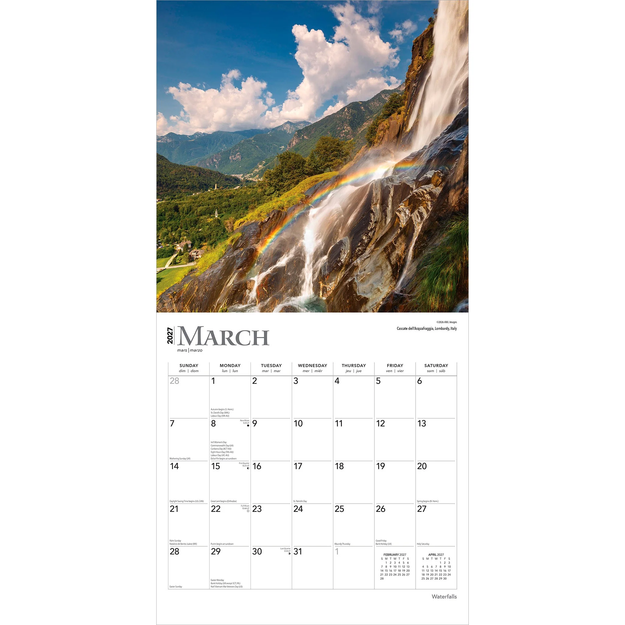 Waterfalls 2027 Wall Calendar - Image 3