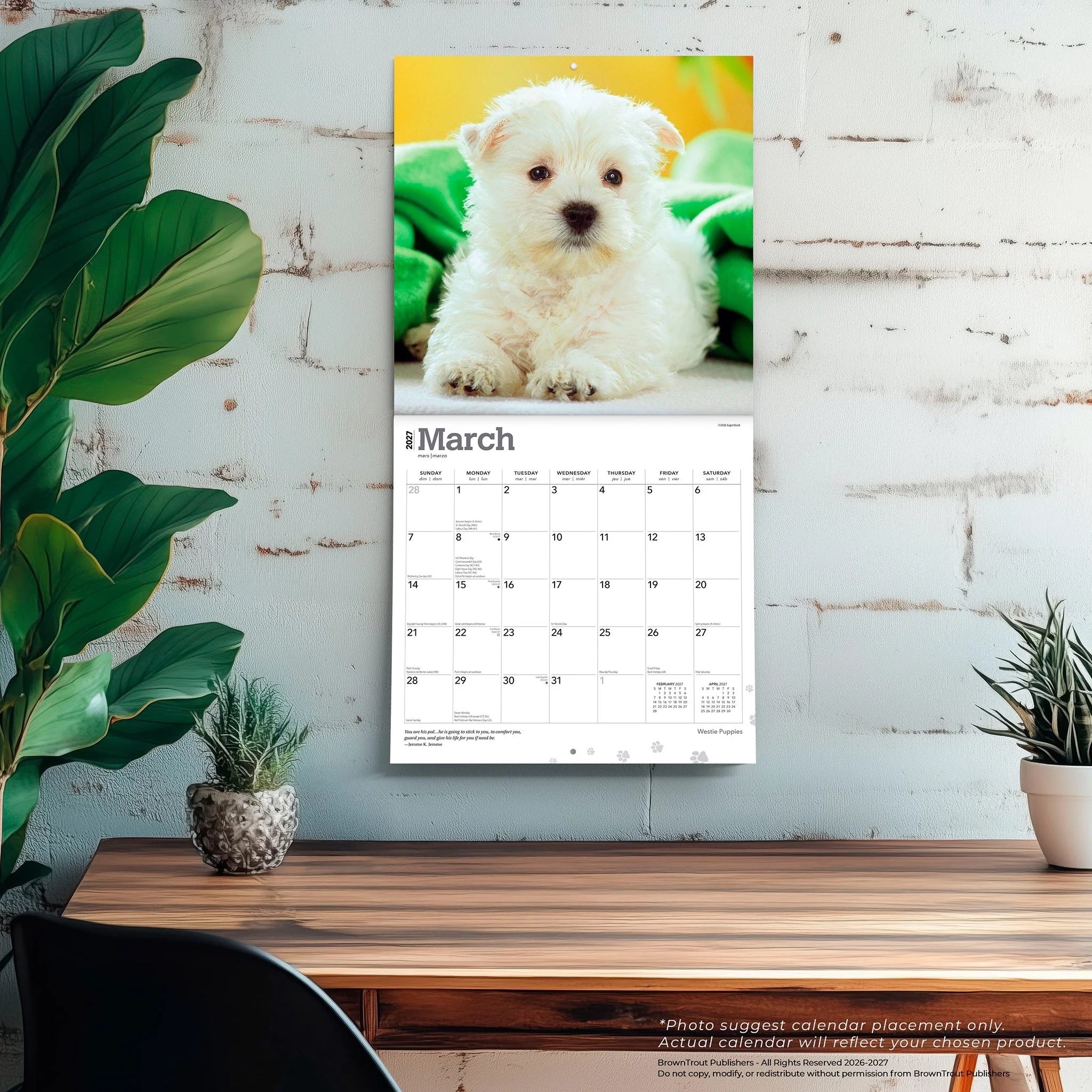 West Highland White Terrier Puppies 2027 Mini Calendar - Image 5