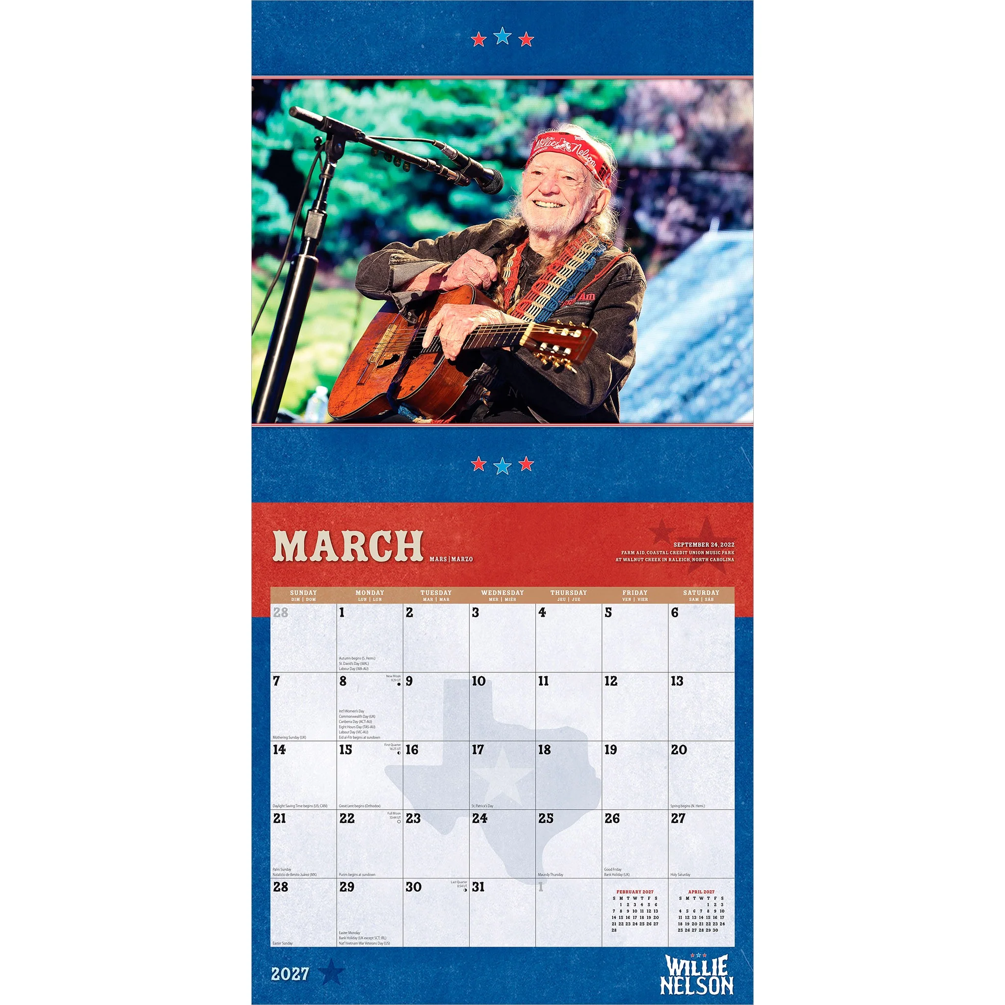 Willie Nelson 2027 Wall Calendar - Online Only - Image 3