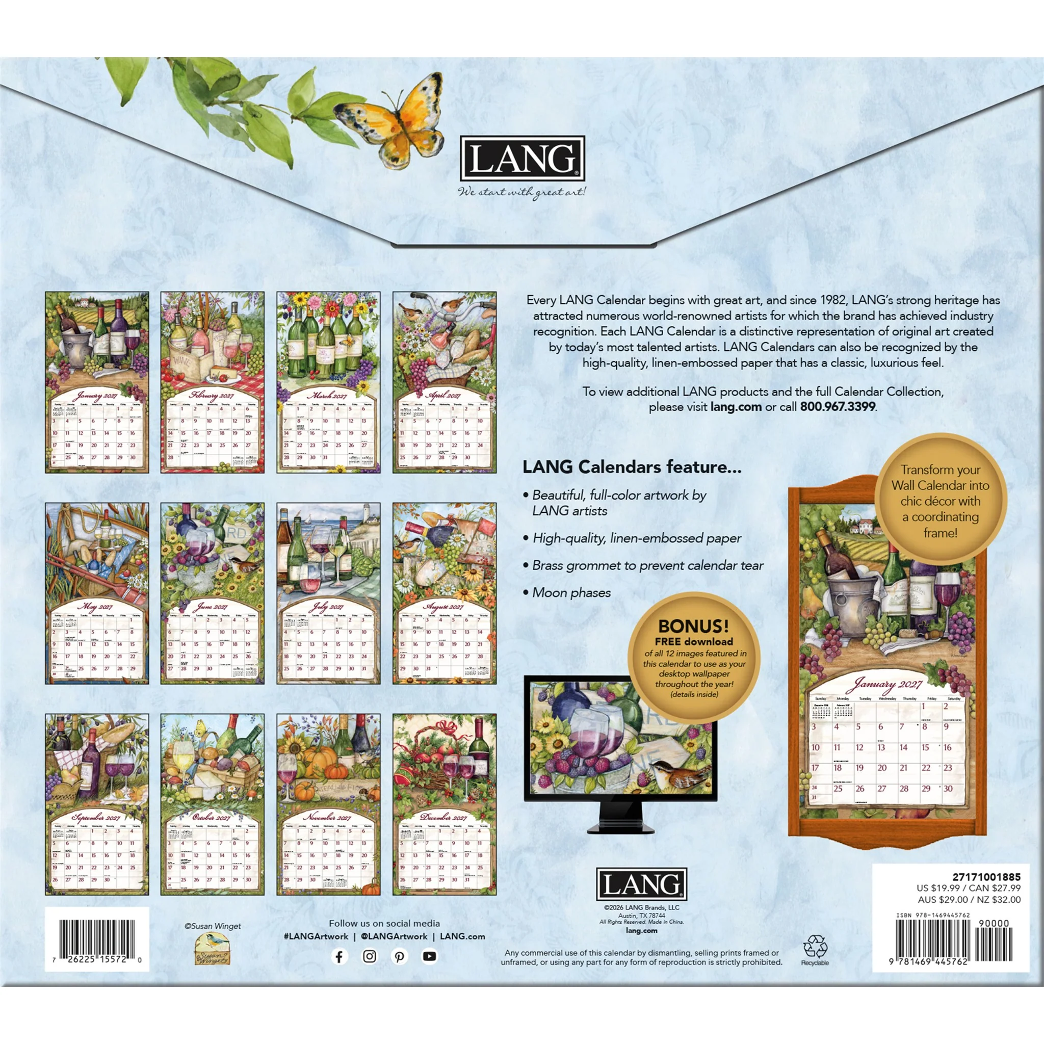 Wine Country Special Edition with Print 2027 Wall Calendar - Image 2